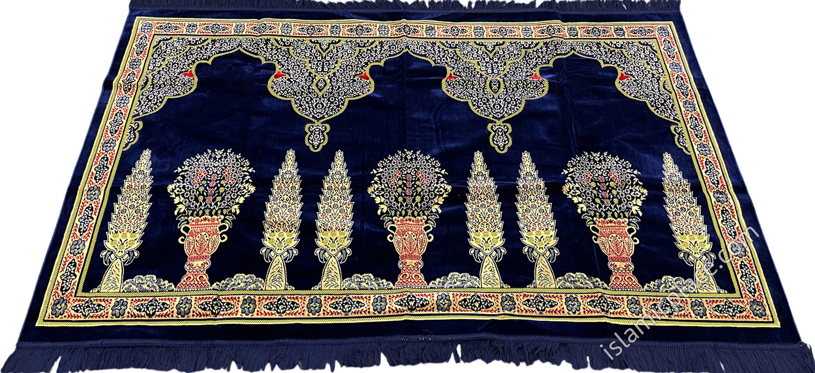 Navy Blue - Asad Family Prayer Rug (3-4 People)