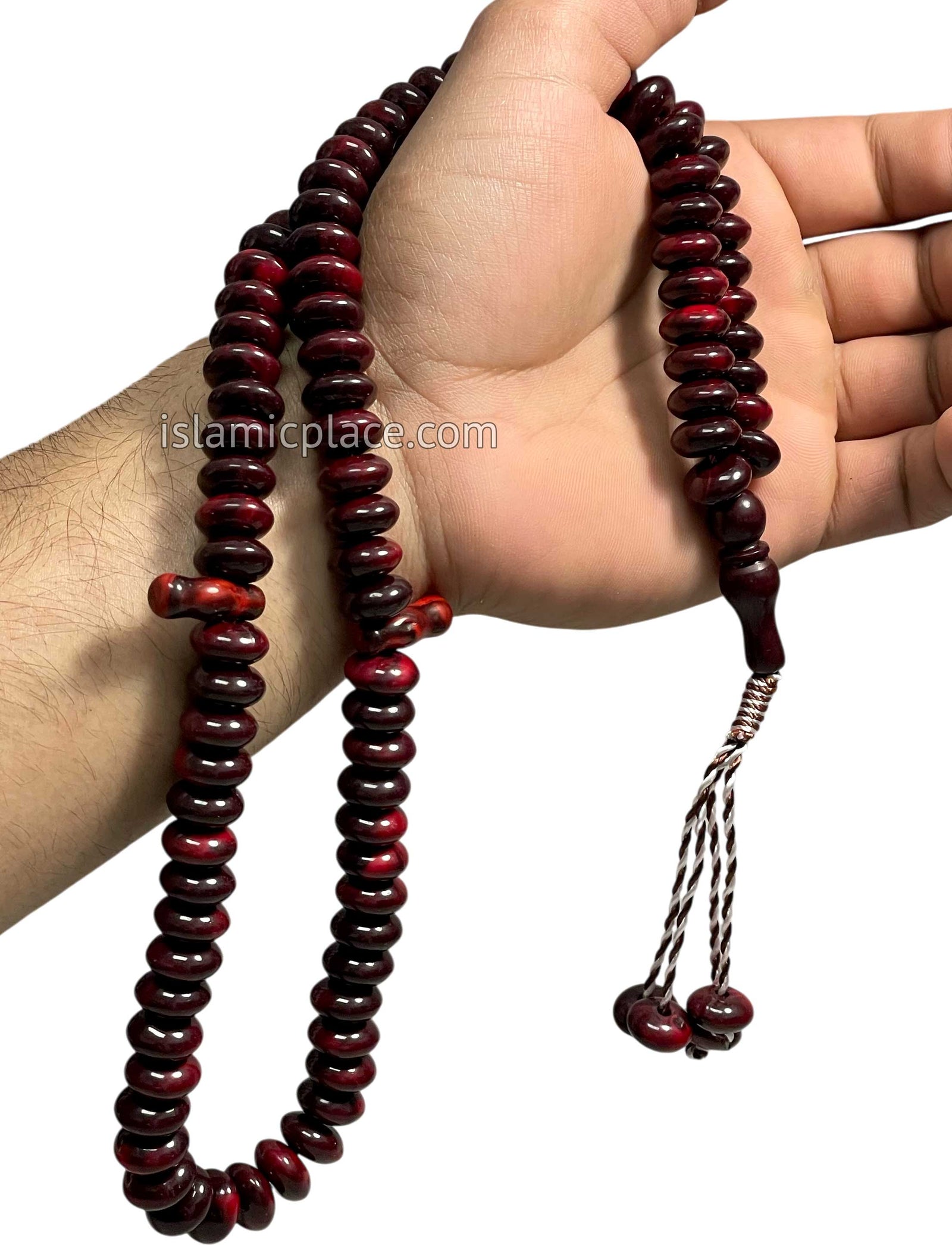 Red Cedar - Large Bead Talib Tasbih Prayer Beads