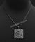 Black and White Square Allah Stainless Steel Necklace - jp12
