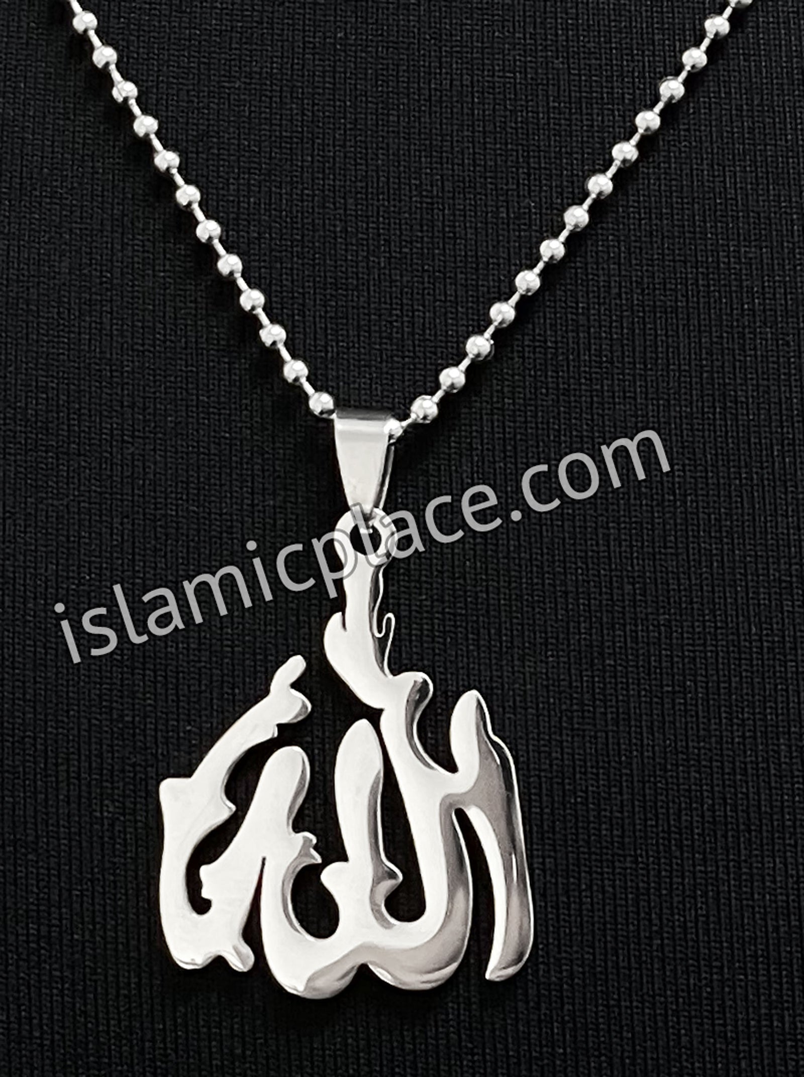 Silver Allah Stainless Steel Necklace - jp27