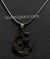 Black Crescent Moon and Star Stainless Steel Necklace - jp28