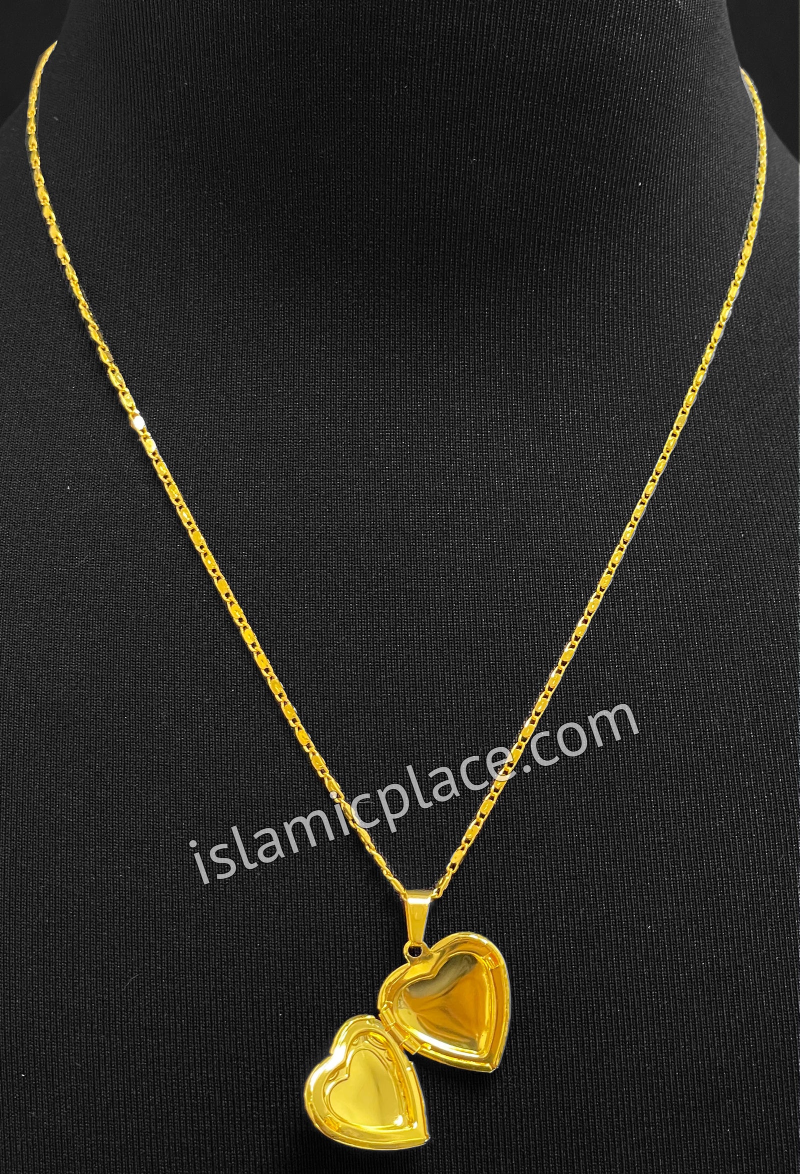 Gold Allah Stainless Steel Photo Necklace - jp32