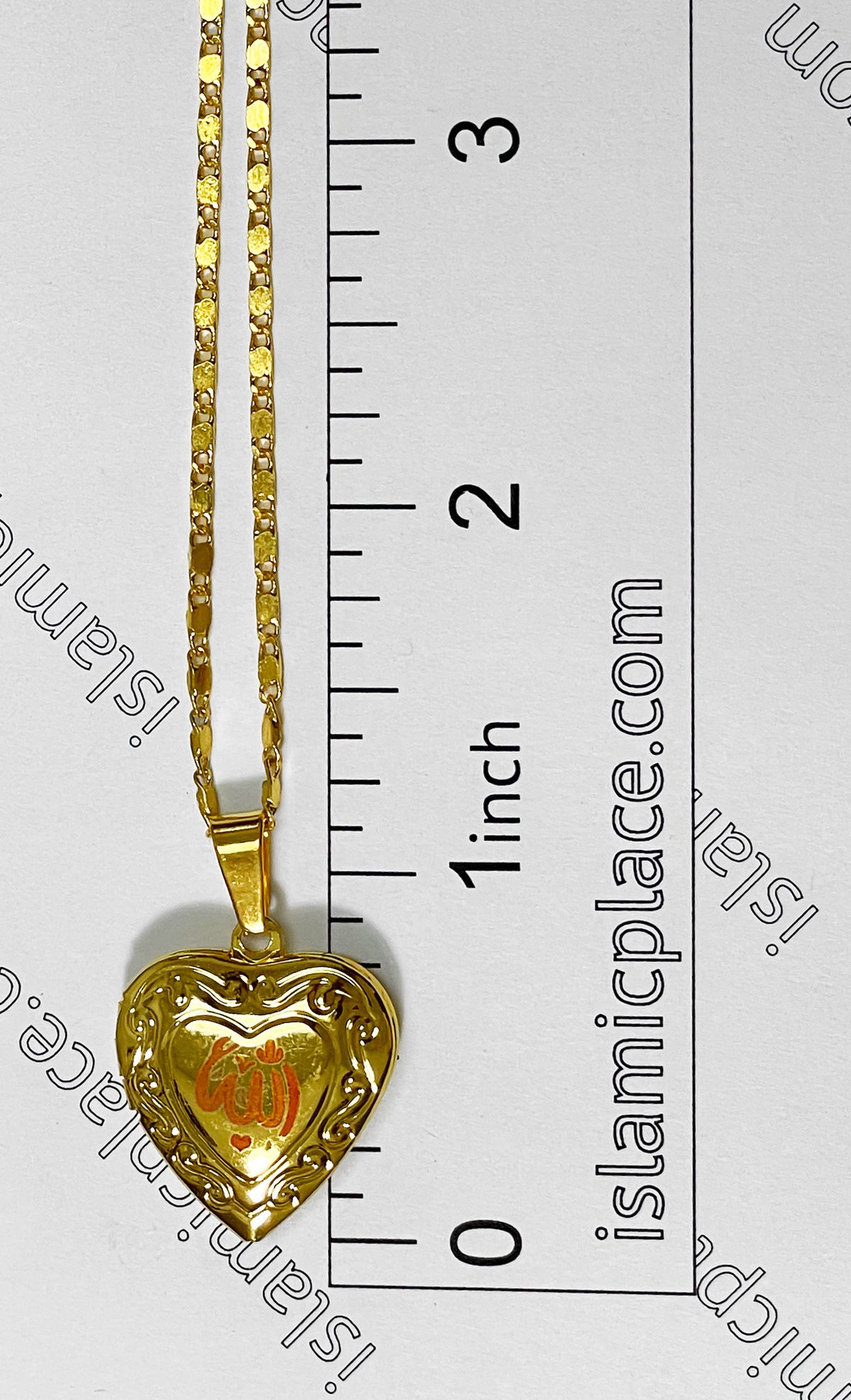 Gold Allah Stainless Steel Photo Necklace - jp32