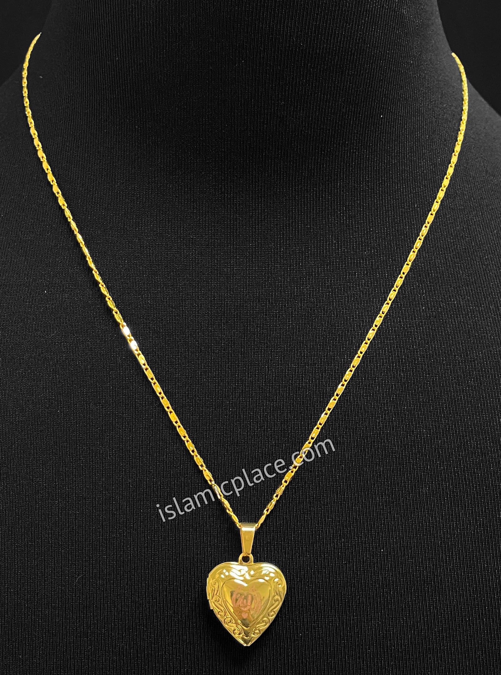 Gold Allah Stainless Steel Photo Necklace - jp32