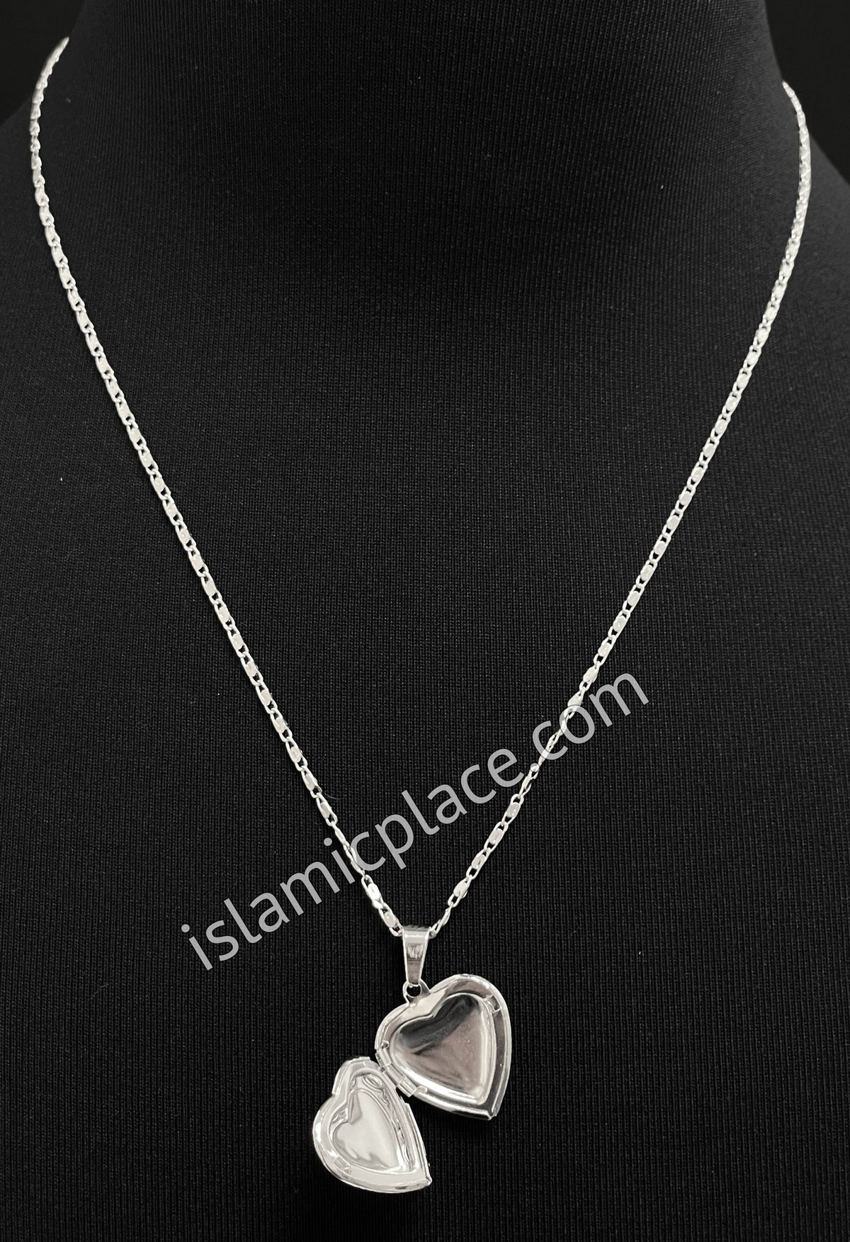 Silver Allah Stainless Steel Photo Necklace - jp33