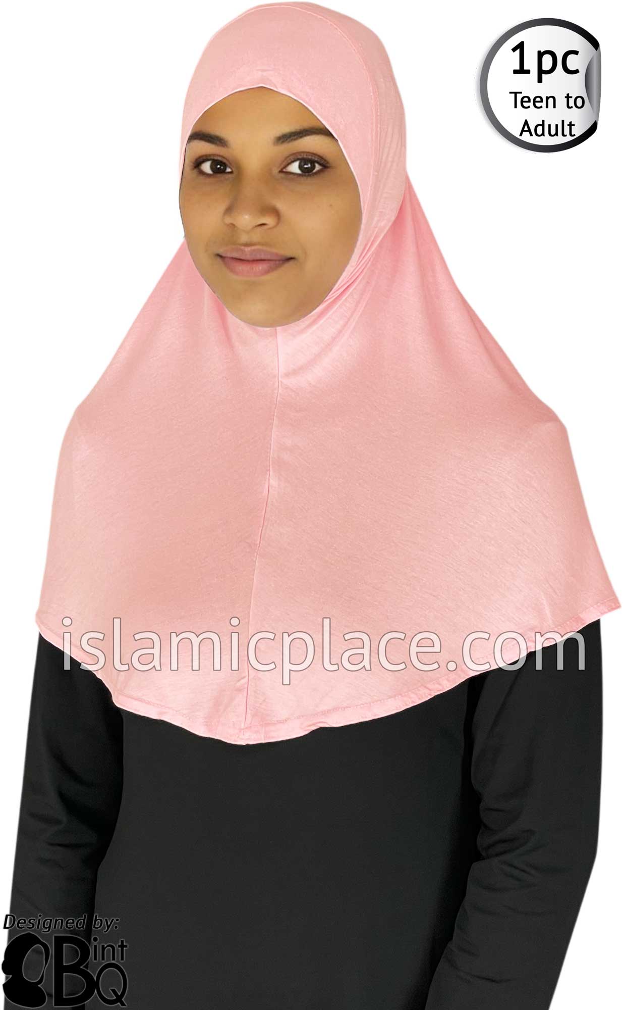 Baby Pink - Plain Teen to Adult (Large) Hijab Al-Amira (1-piece style)