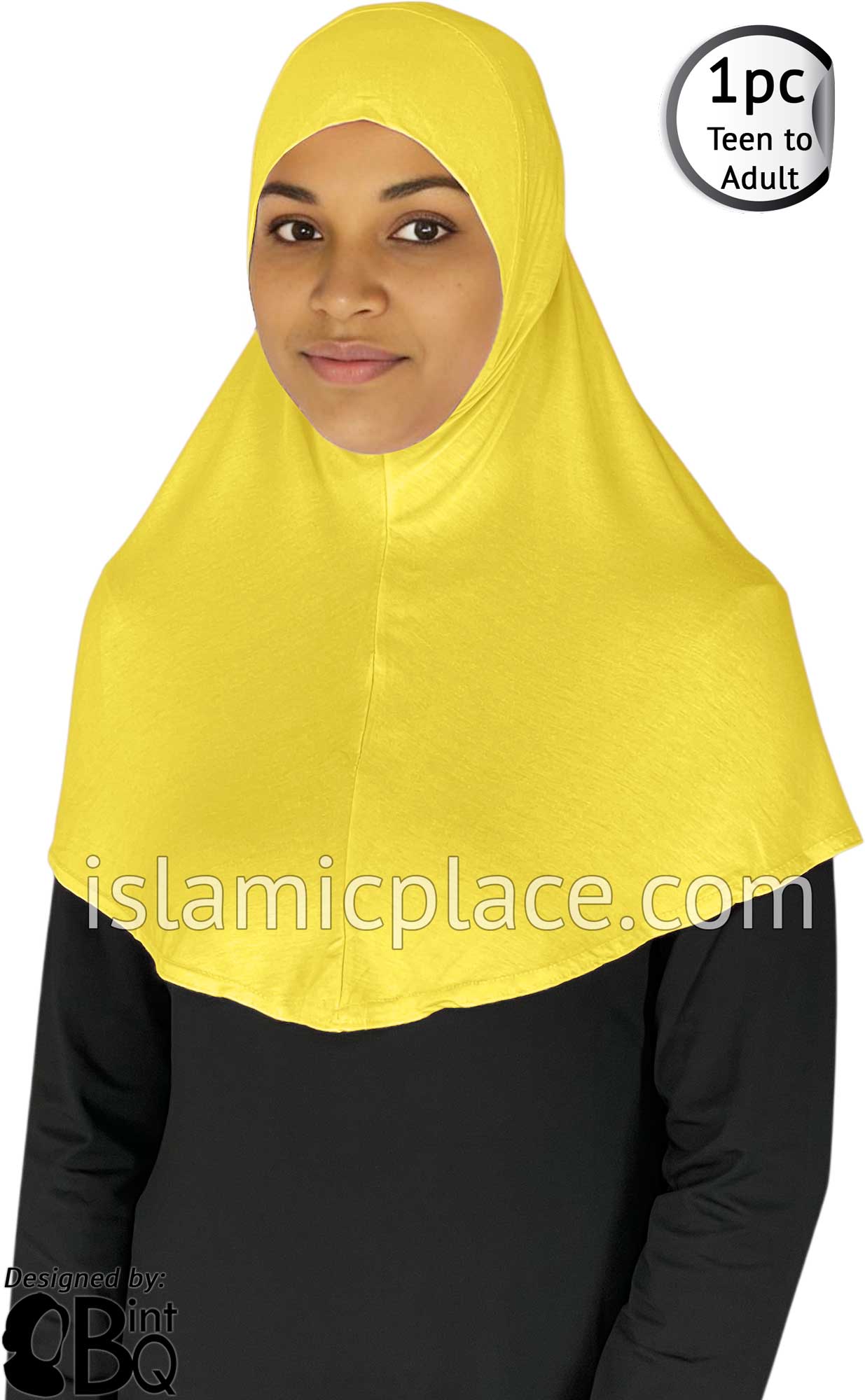 Banana Yellow - Plain Teen to Adult (Large) Hijab Al-Amira (1-piece style)