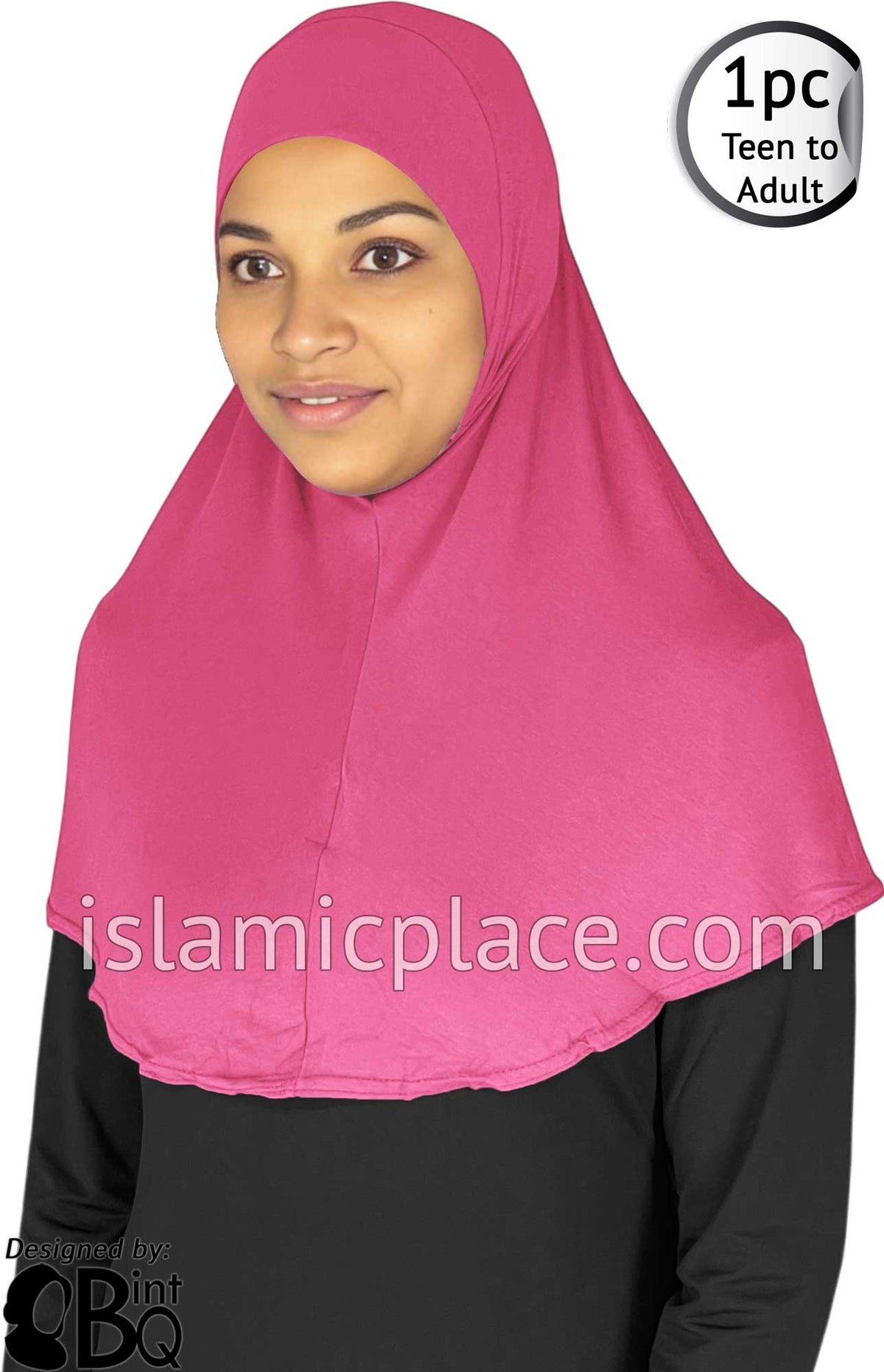 Bubble Gum Pink - Plain Teen to Adult (Large) Hijab Al-Amira (1-piece style)