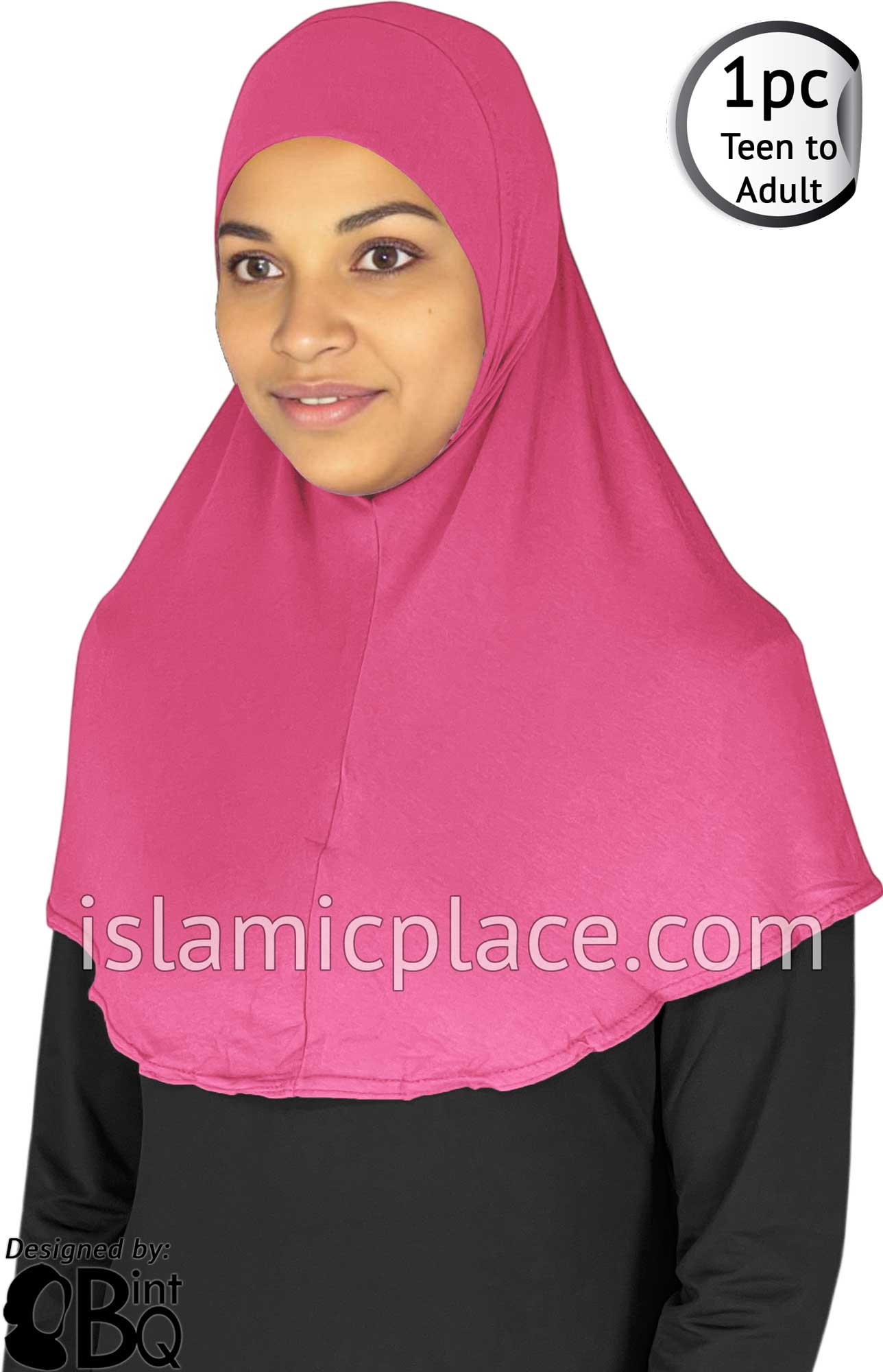 Bubble Gum Pink - Plain Teen to Adult (Large) Hijab Al-Amira (1-piece style)