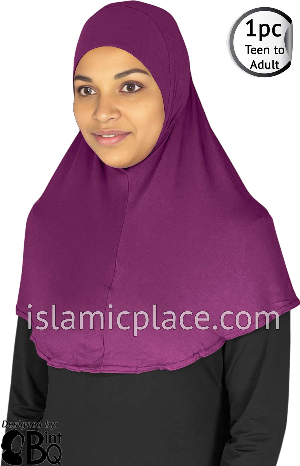 Cabaret Pink - Plain Teen to Adult (Large) Hijab Al-Amira (1-piece style)