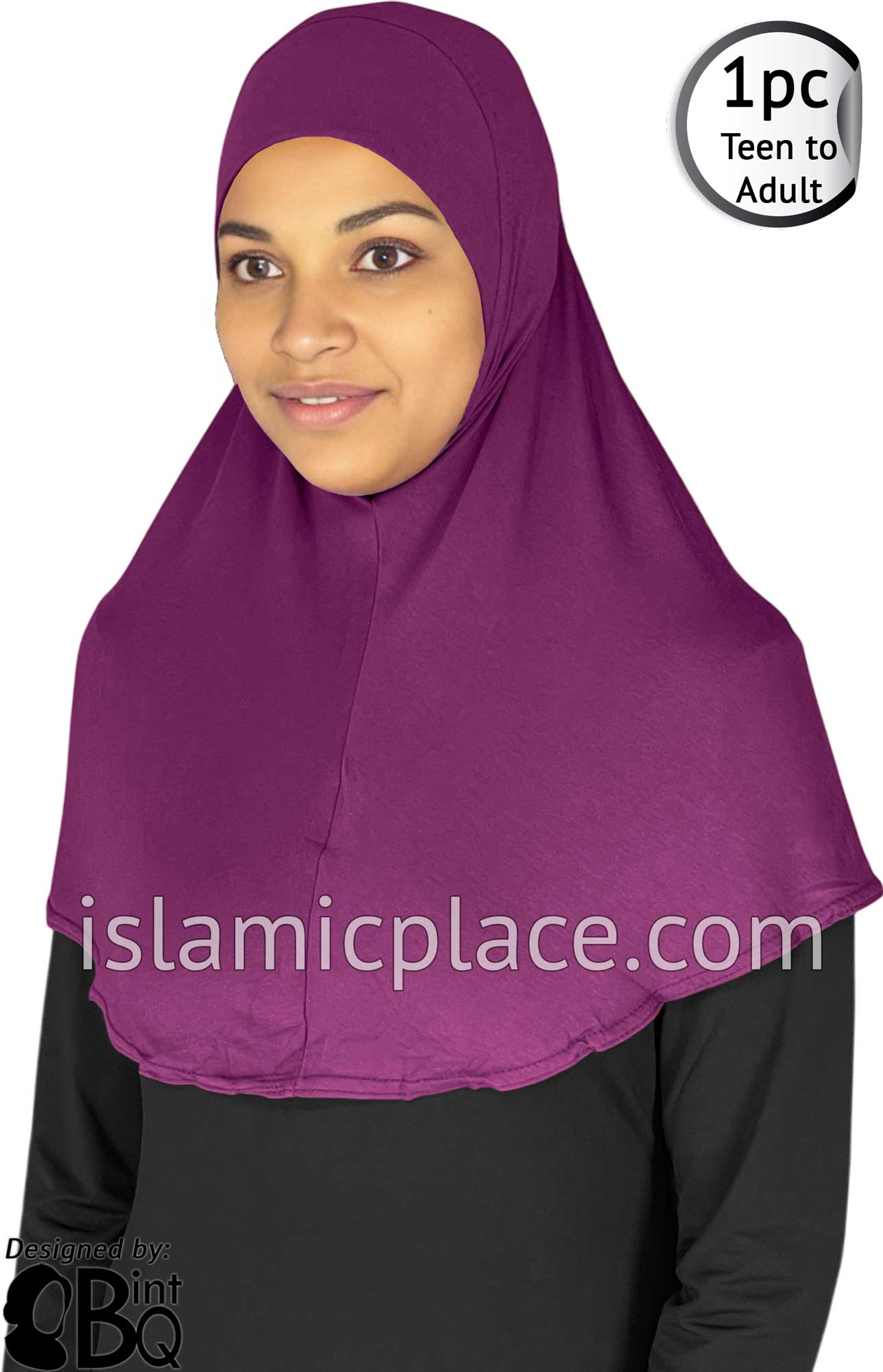 Cabaret Pink - Plain Teen to Adult (Large) Hijab Al-Amira (1-piece style)