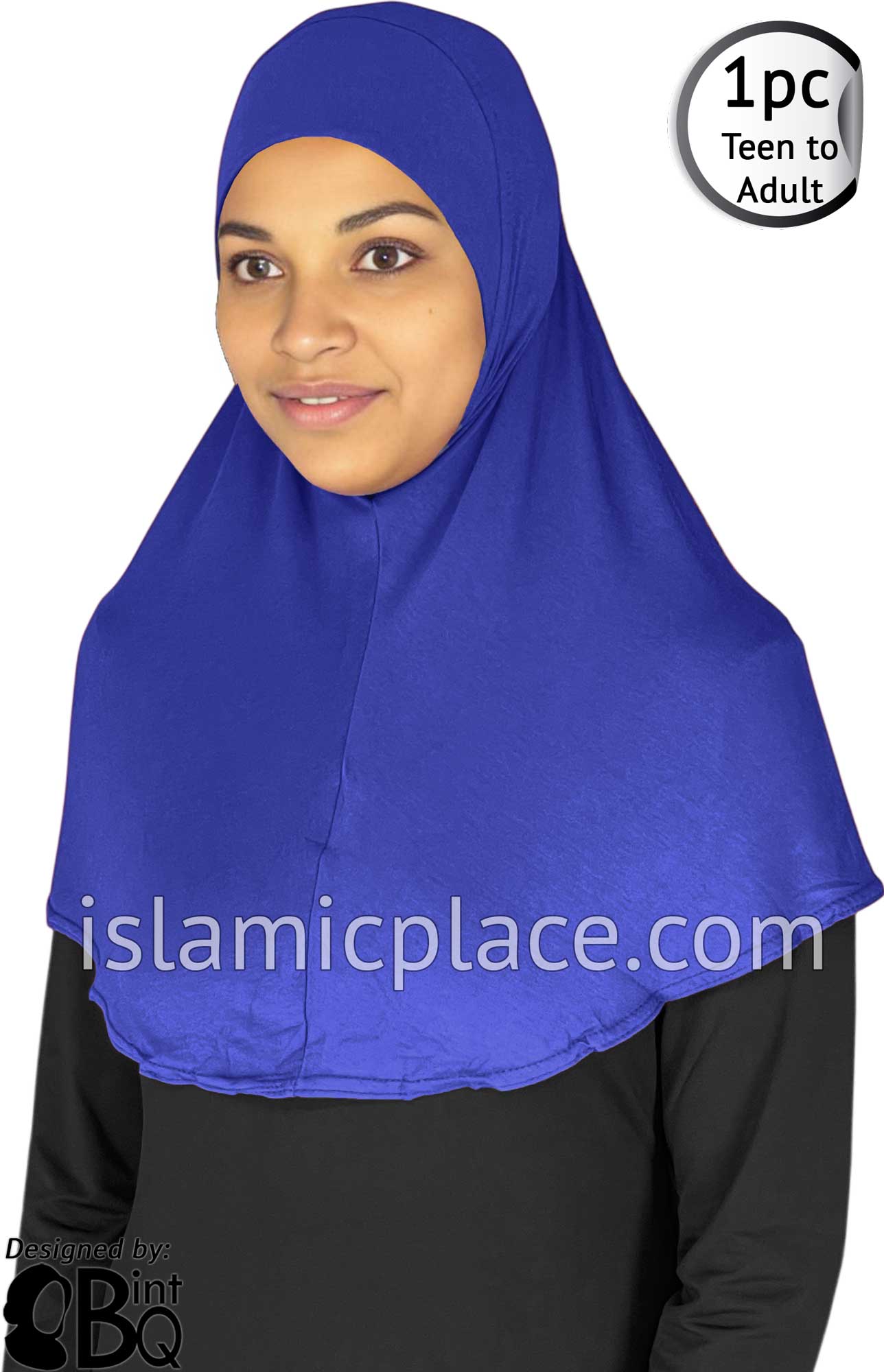 Cobalt - Plain Teen to Adult (Large) Hijab Al-Amira (1-piece style)