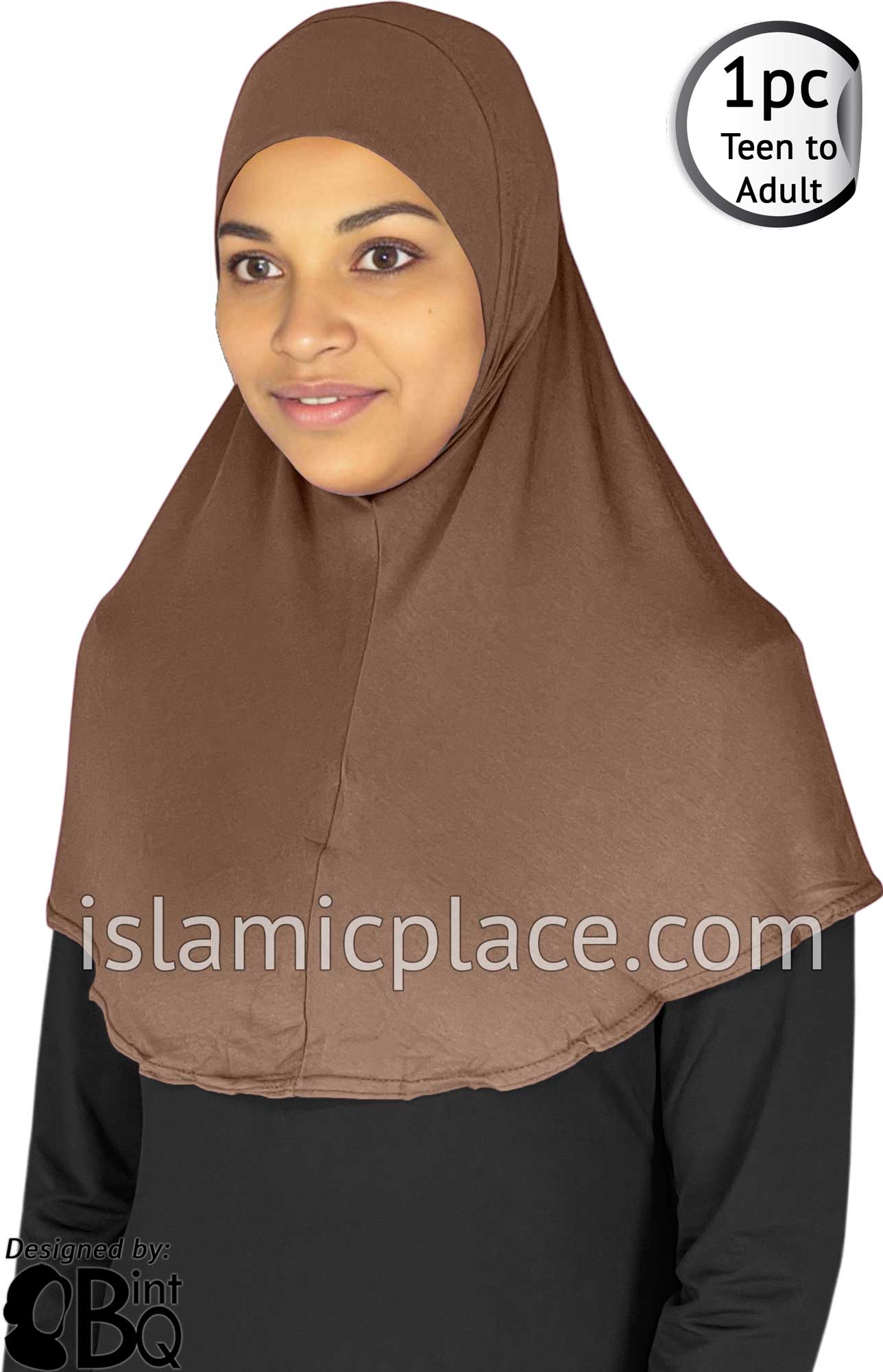 Glazed Pecan - Plain Teen to Adult (Large) Hijab Al-Amira (1-piece style)