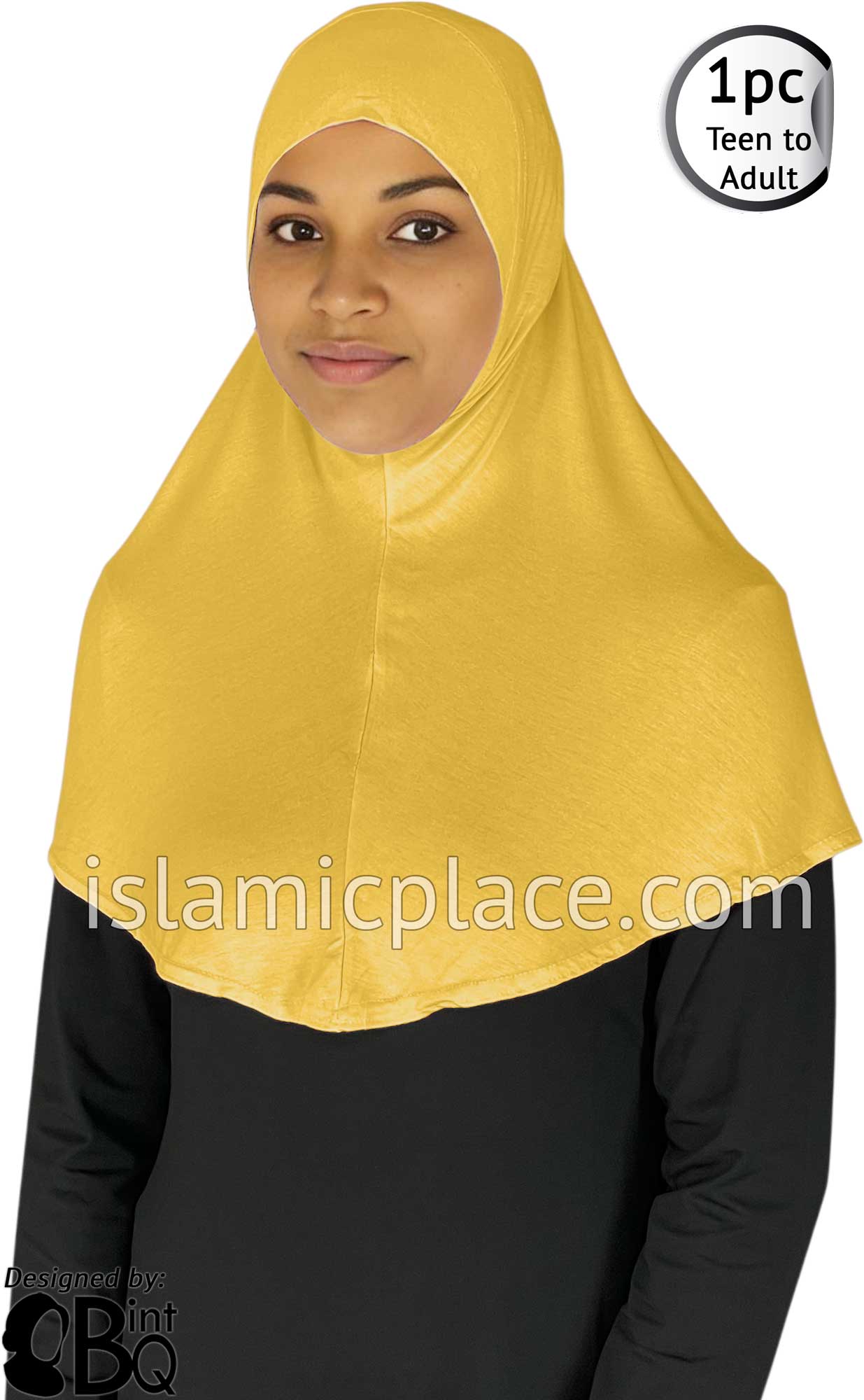 Gold - Plain Teen to Adult (Large) Hijab Al-Amira (1-piece style)