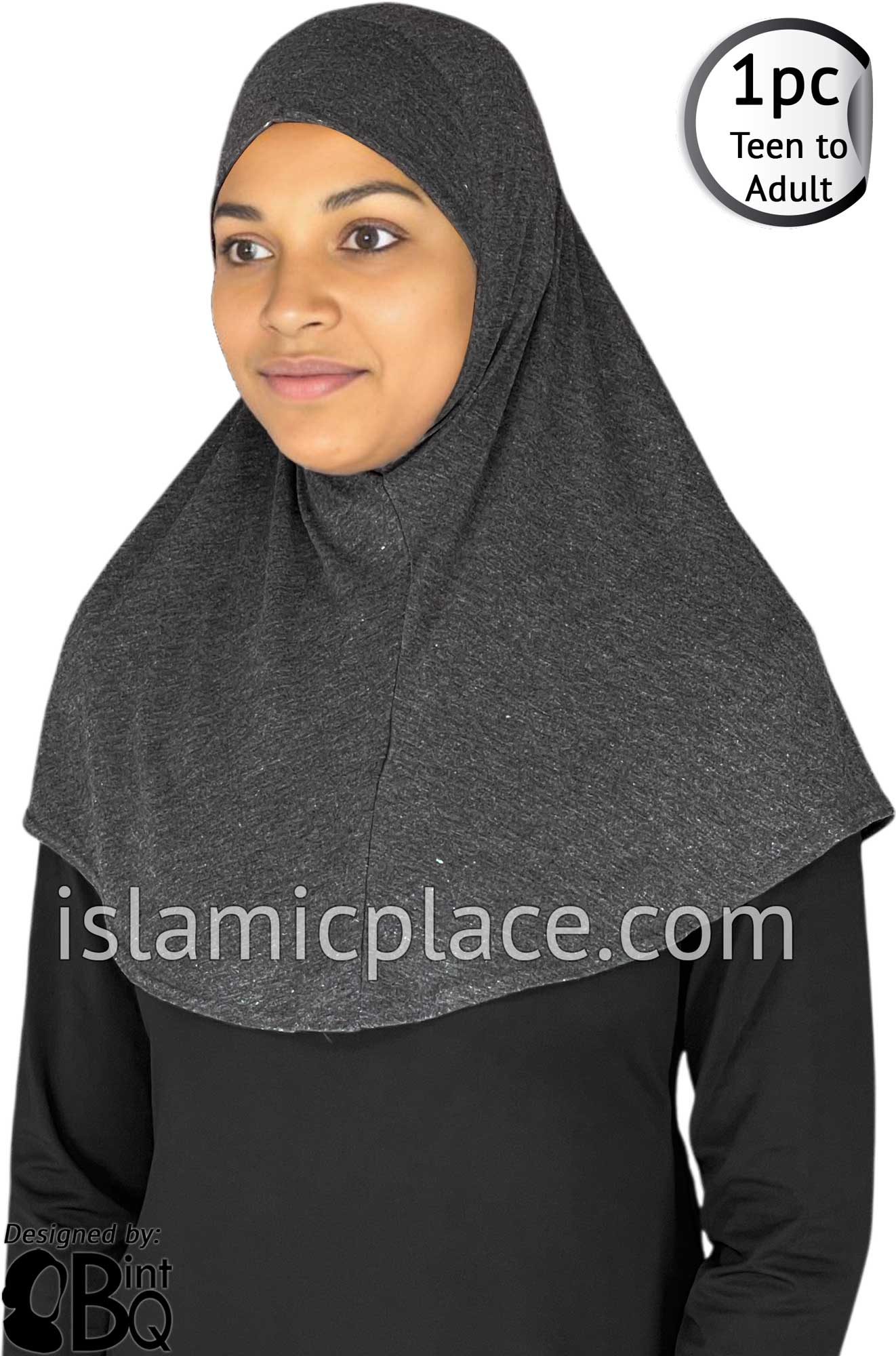 Heather Gray - Plain Teen to Adult (Large) Hijab Al-Amira (1-piece style)