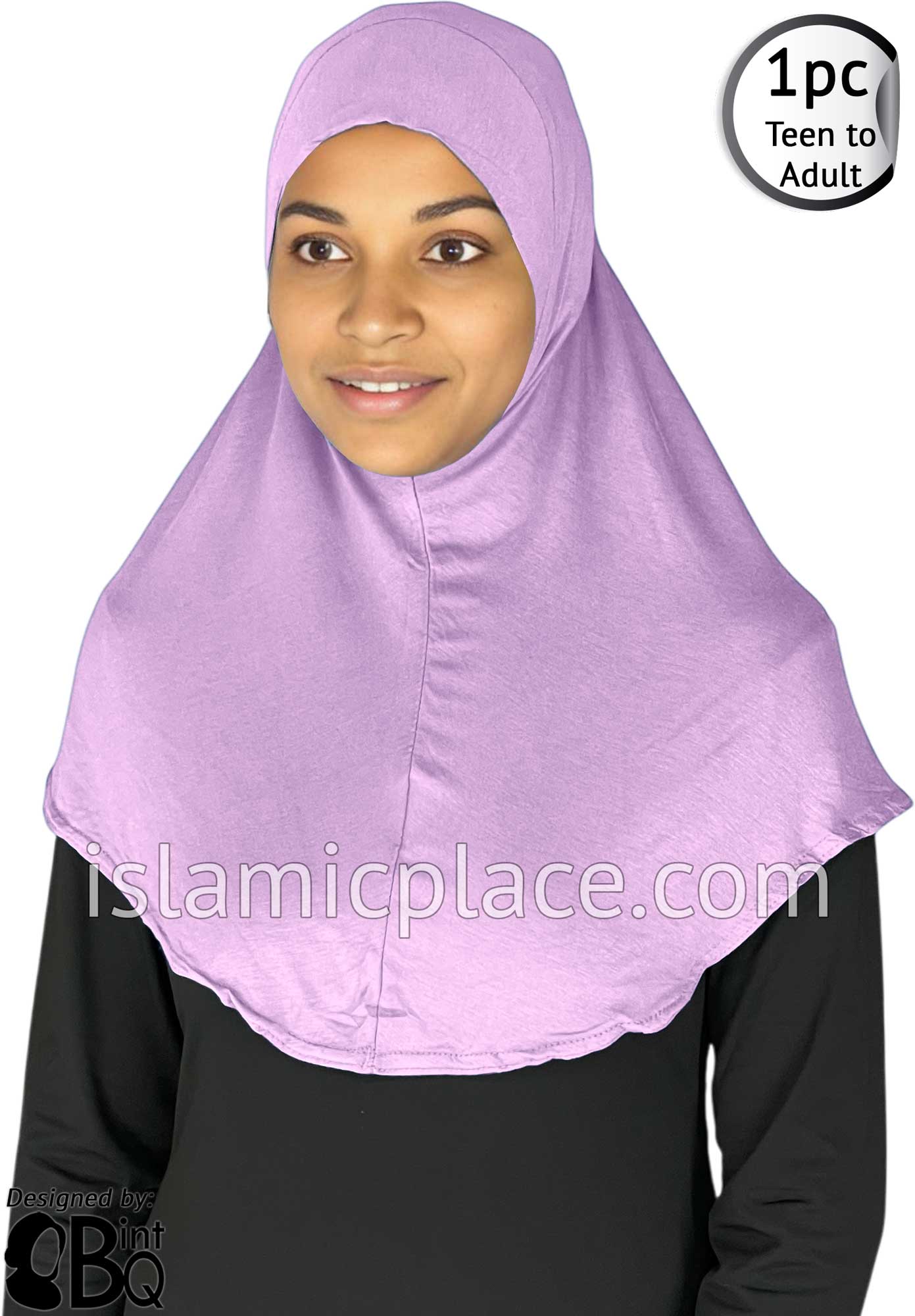 Lavender - Plain Teen to Adult (Large) Hijab Al-Amira (1-piece style)
