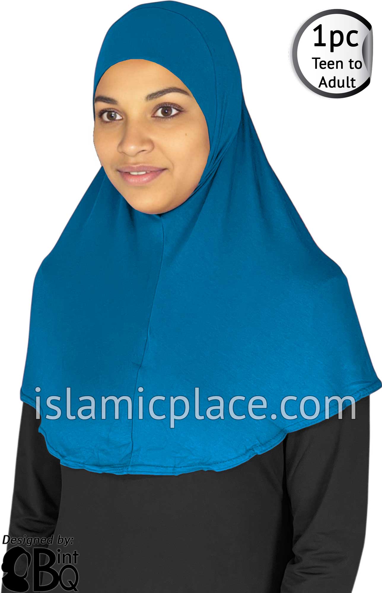 Light Teal - Plain Teen to Adult (Large) Hijab Al-Amira (1-piece style)