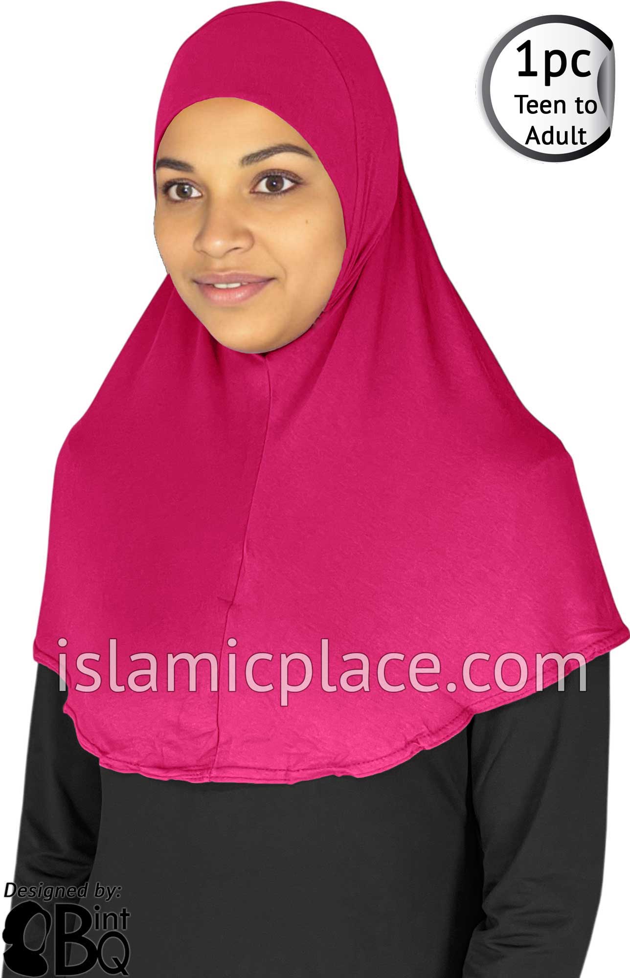 Neon Pink - Plain Teen to Adult (Large) Hijab Al-Amira (1-piece style)