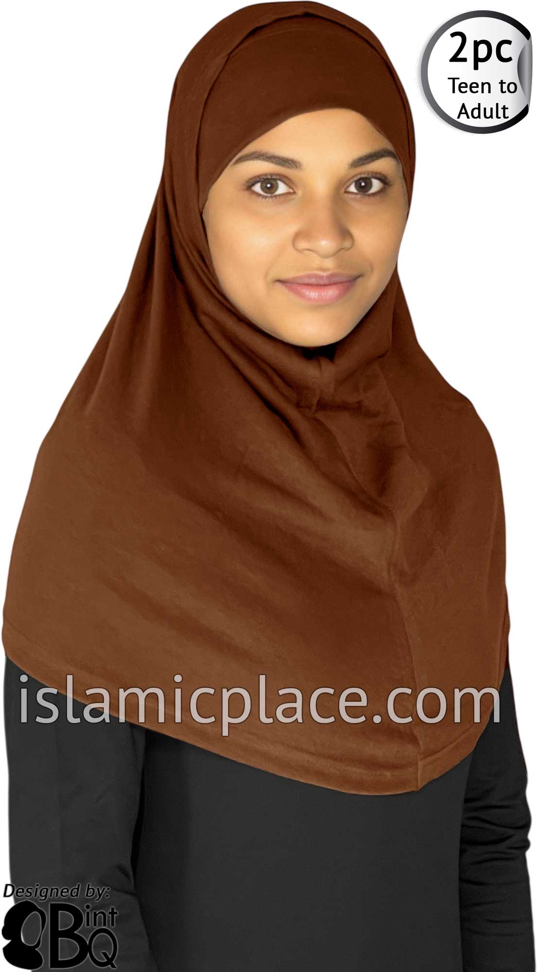 Rust - Plain Teen to Adult (Large) Hijab Al-Amira (2-piece style)