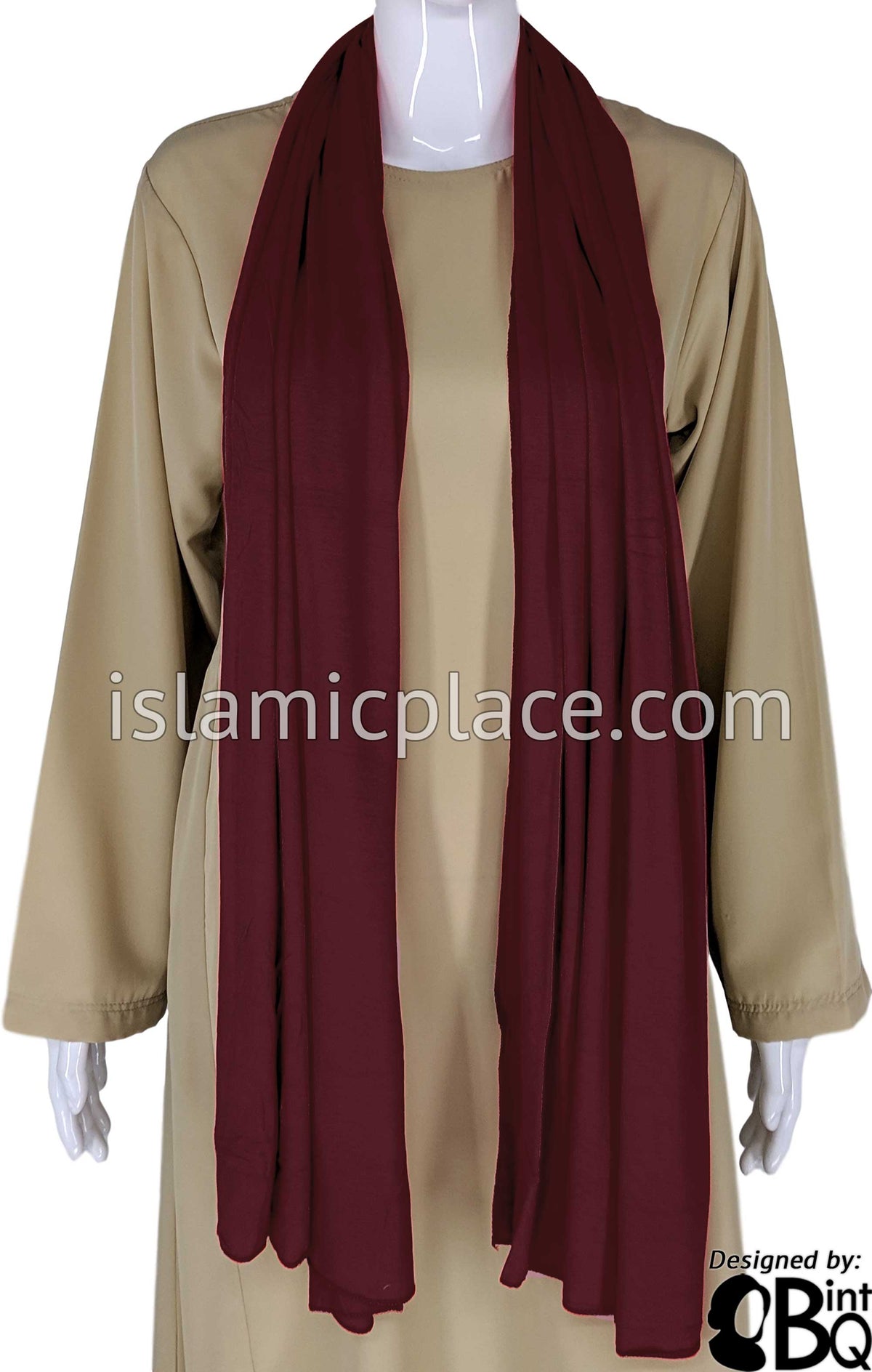 Burgundy Plain - Jamila Jersey Shayla Long Rectangle Hijab 30"x70"