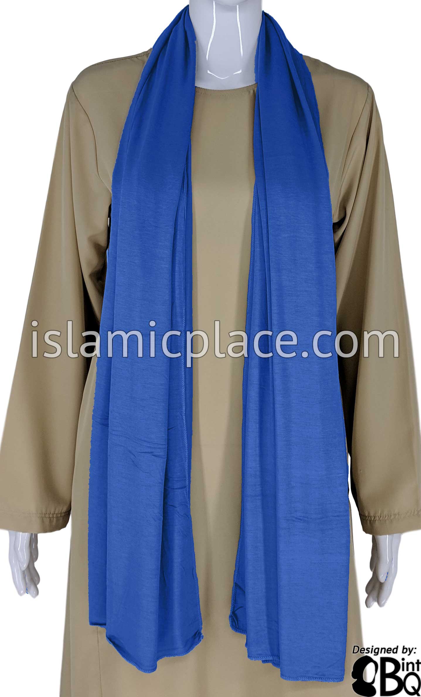 Cobalt Plain - Jamila Jersey Shayla Long Rectangle Hijab 30"x70"