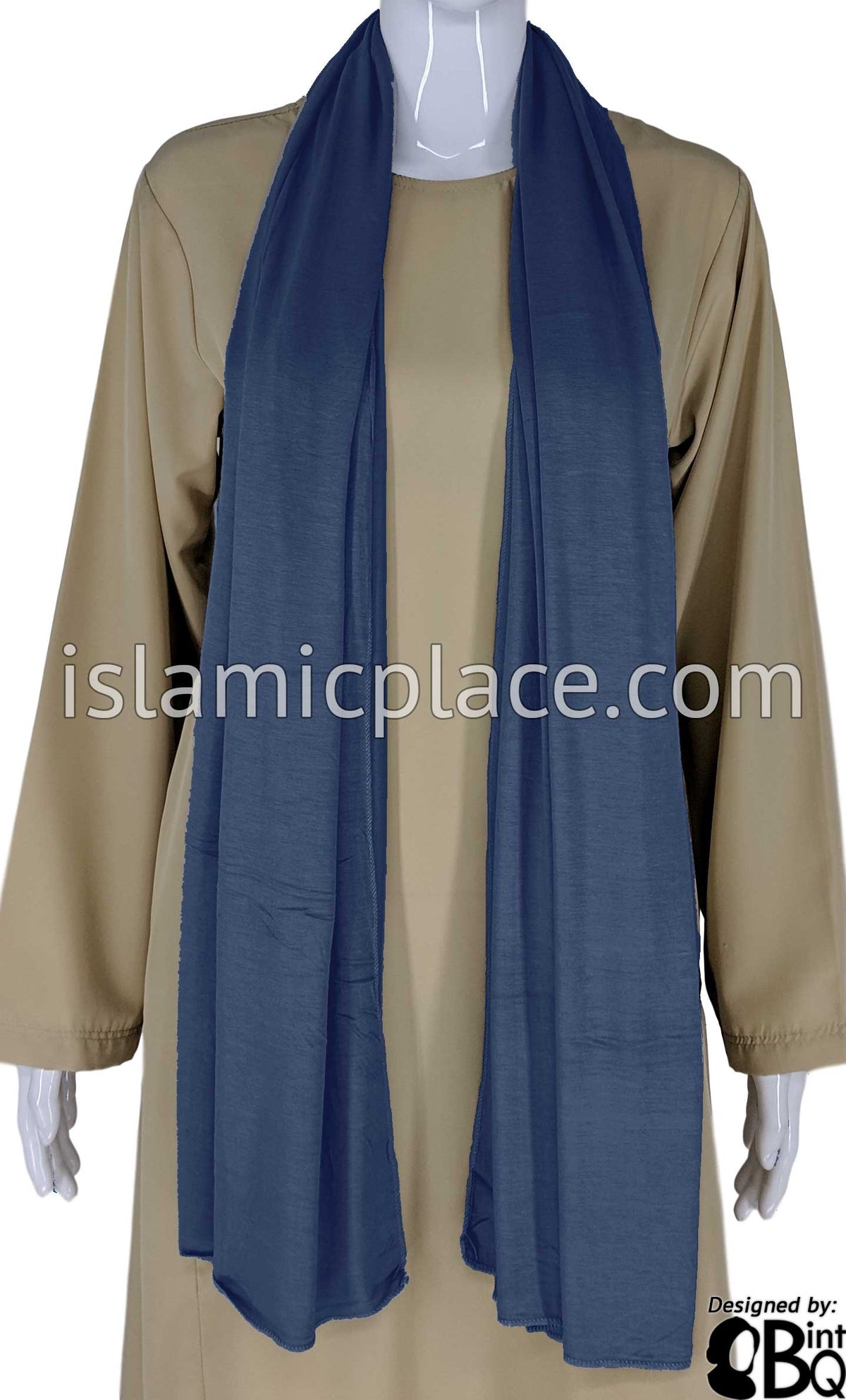 Denim Blue Plain - Jamila Jersey Shayla Long Rectangle Hijab 30"x70"