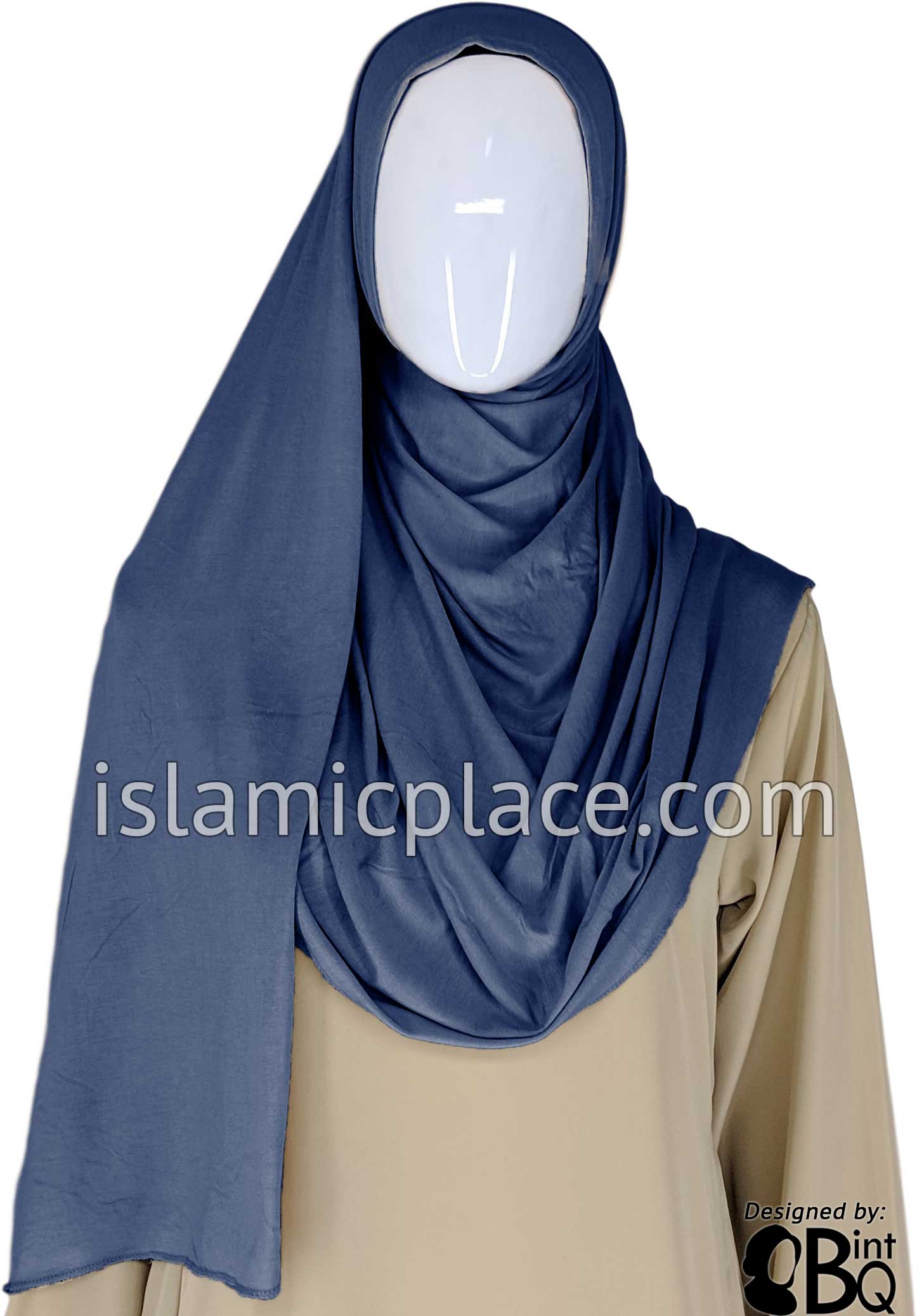 Denim Blue Plain - Jamila Jersey Shayla Long Rectangle Hijab 30"x70"