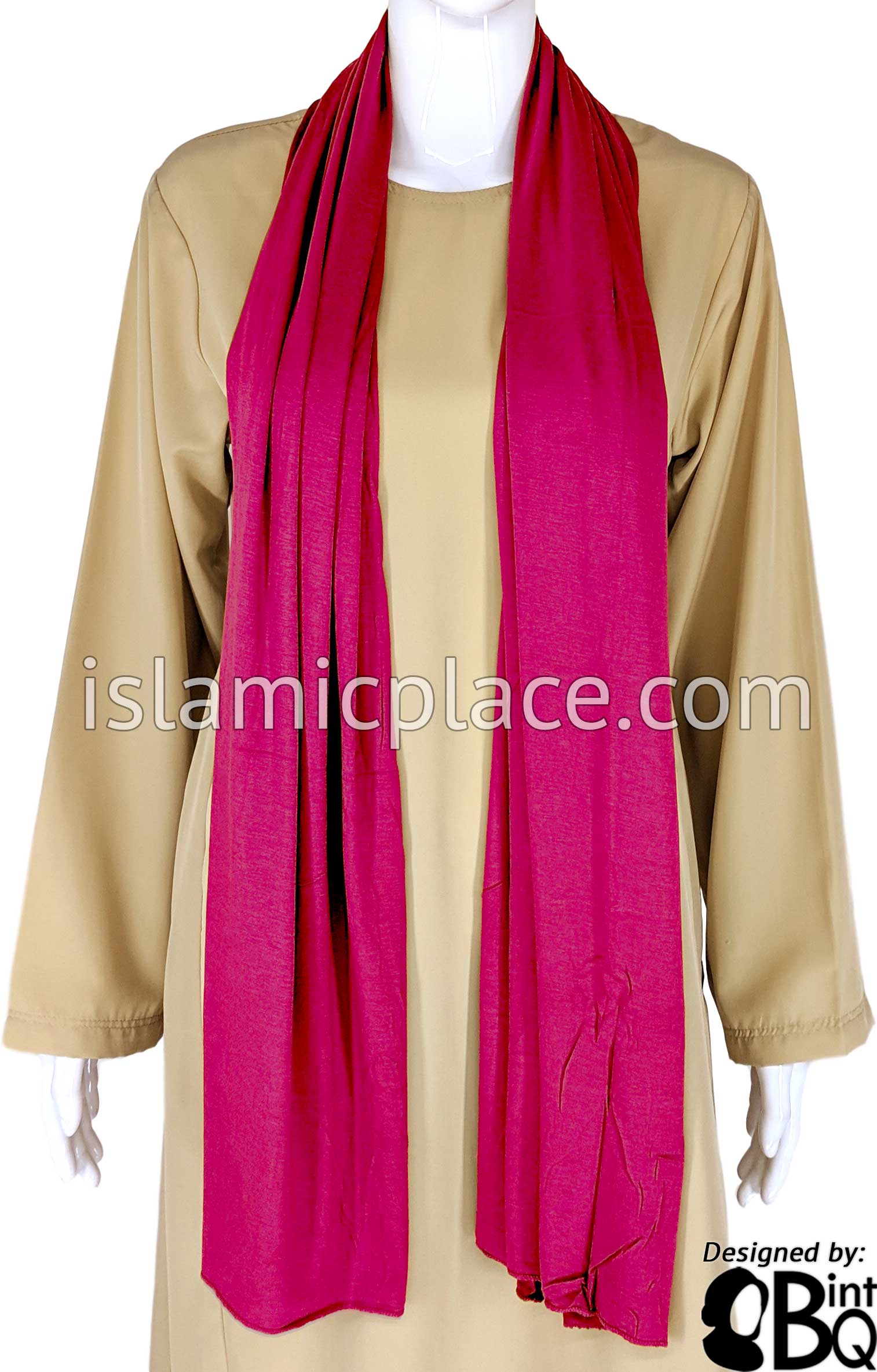 Fuchsia Pink Plain - Jamila Jersey Shayla Long Rectangle Hijab 30"x70"