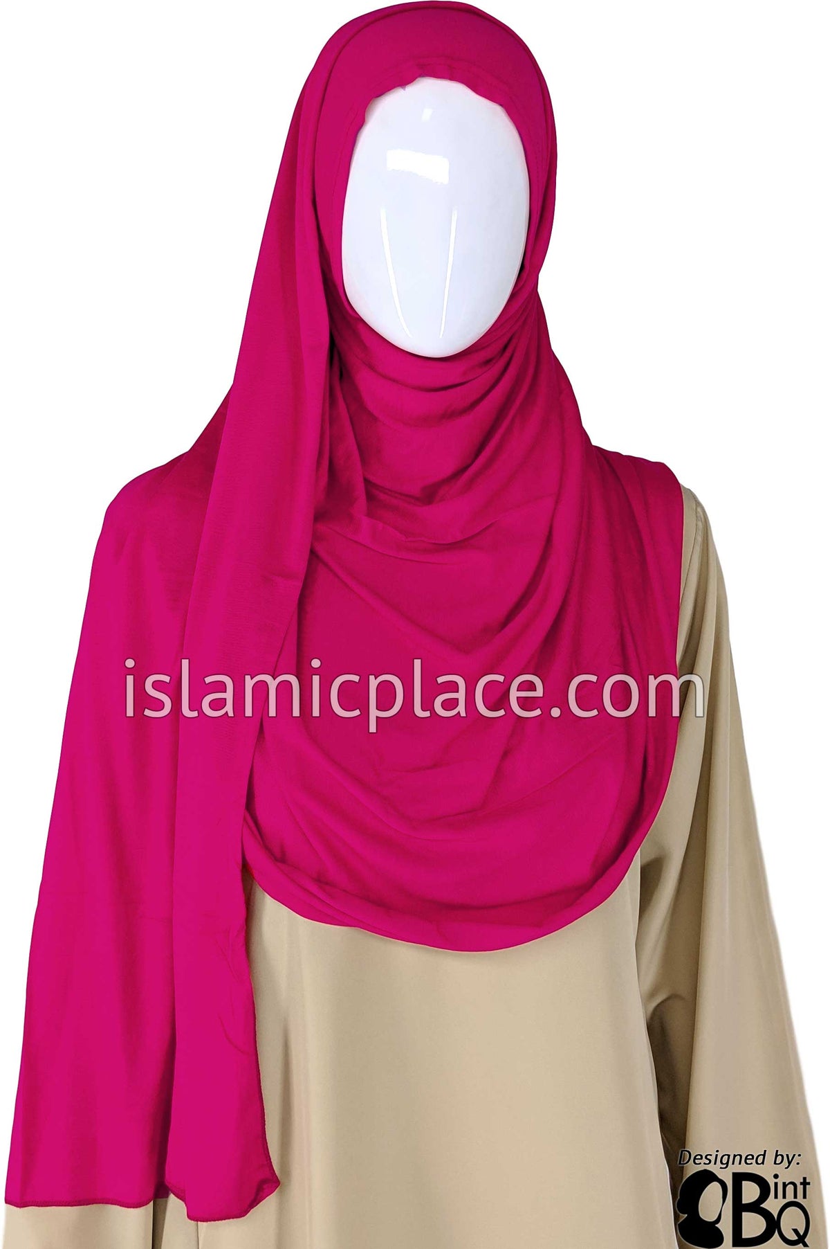 Fuchsia Pink Plain - Jamila Jersey Shayla Long Rectangle Hijab 30"x70"