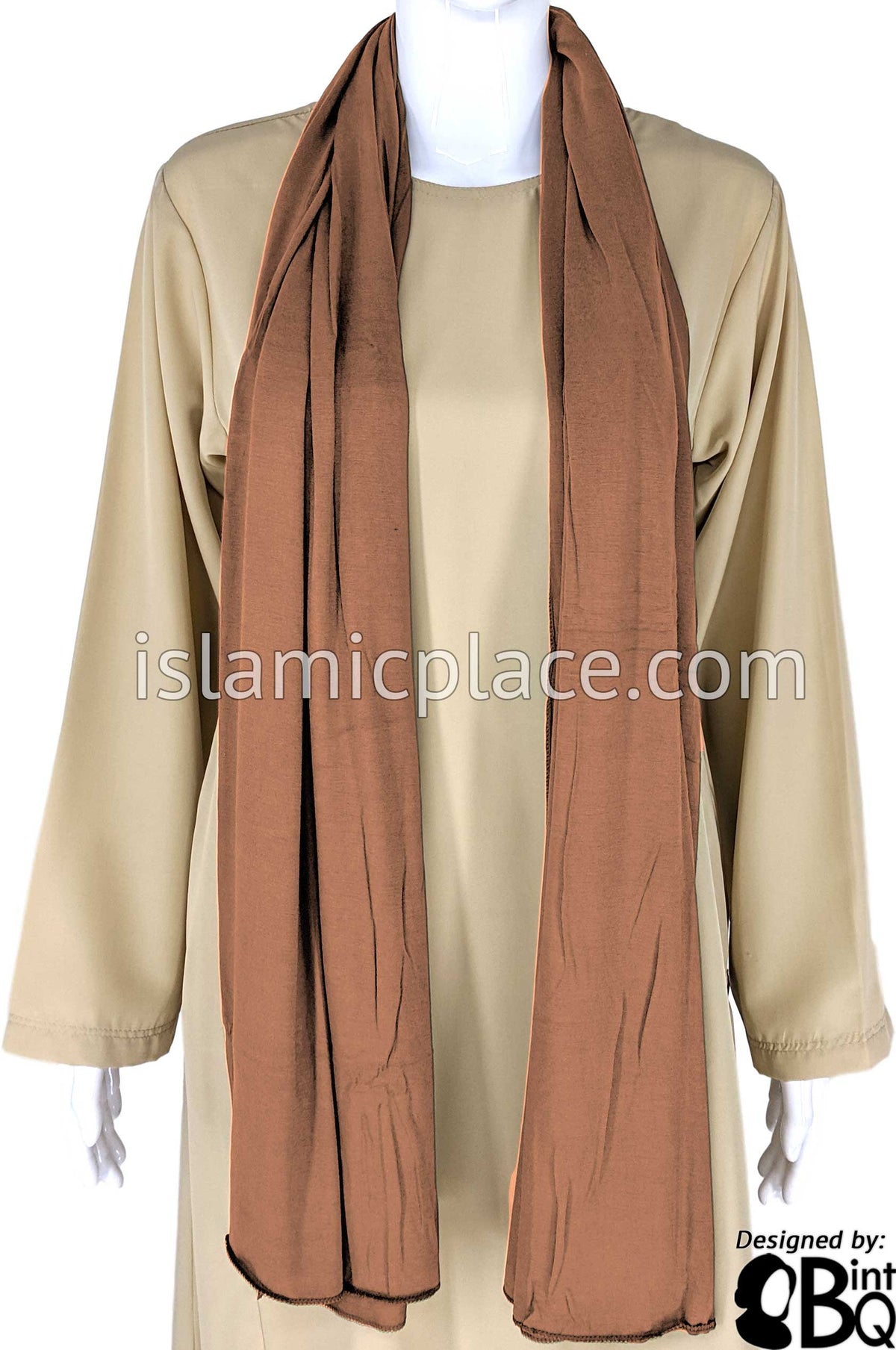 Glazed Pecan Plain - Jamila Jersey Shayla Long Rectangle Hijab 30"x70"