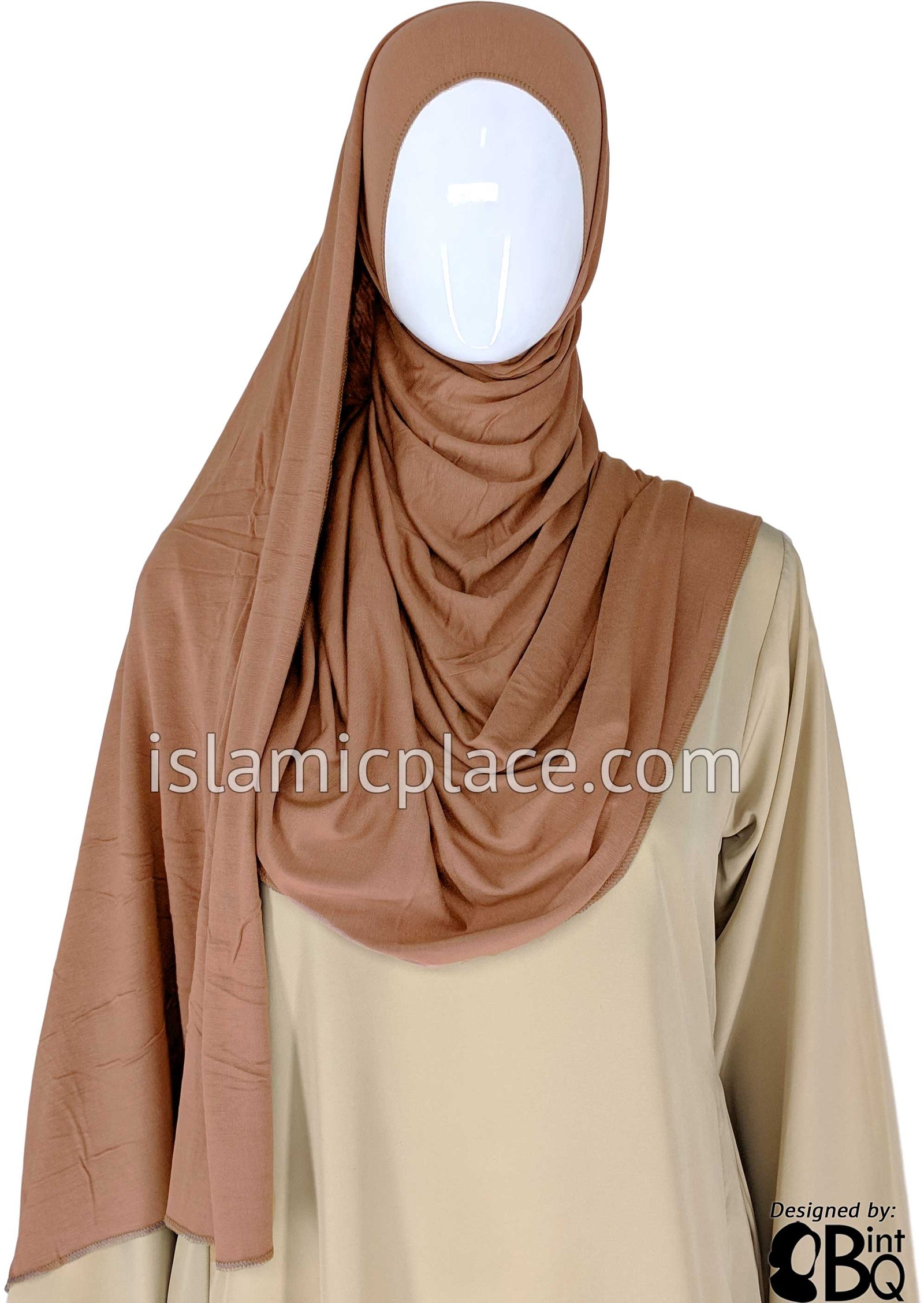 Glazed Pecan Plain - Jamila Jersey Shayla Long Rectangle Hijab 30"x70"