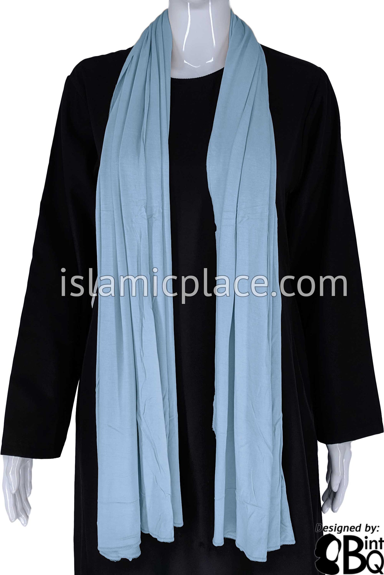 Himalaya Blue Plain - Jamila Jersey Shayla Long Rectangle Hijab 30"x70"