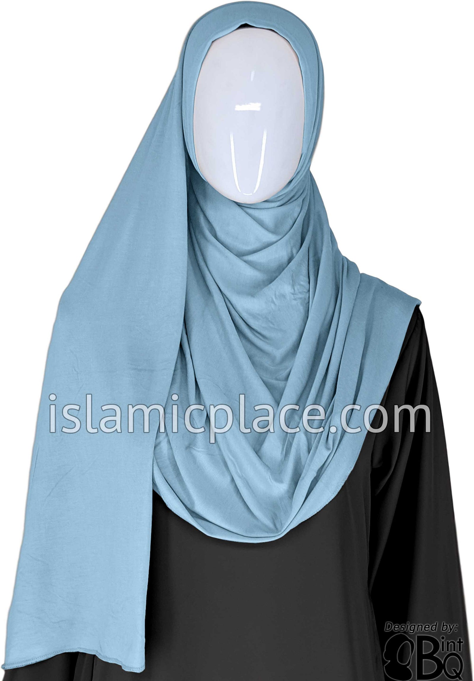 Himalaya Blue Plain - Jamila Jersey Shayla Long Rectangle Hijab 30"x70"