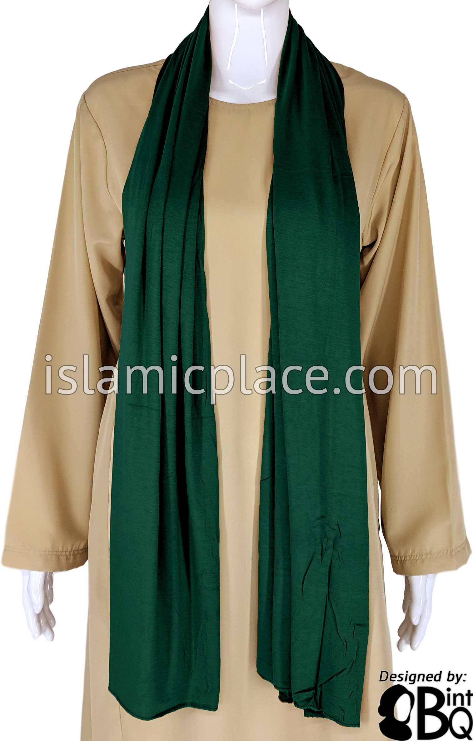 Hunter Green Plain - Jamila Jersey Shayla Long Rectangle Hijab 30"x70"