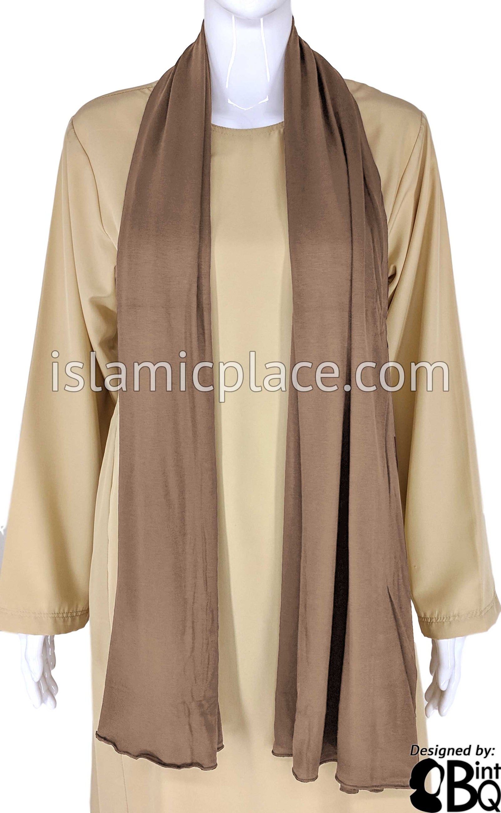 Mocha Plain - Jamila Jersey Shayla Long Rectangle Hijab 30"x70"