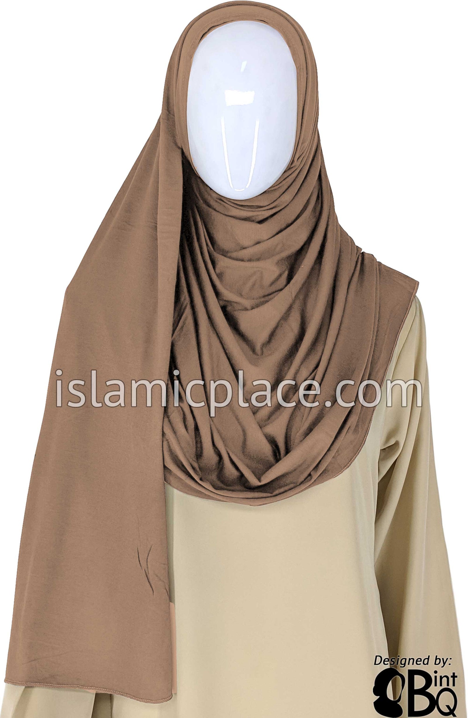 Mocha Plain - Jamila Jersey Shayla Long Rectangle Hijab 30"x70"