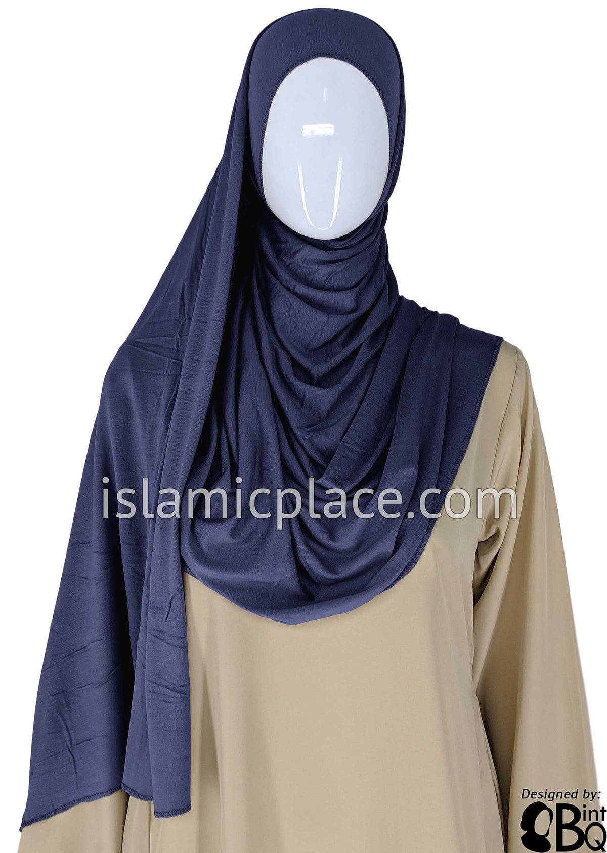 Navy Blue Plain - Jamila Jersey Shayla Long Rectangle Hijab 30"x70"