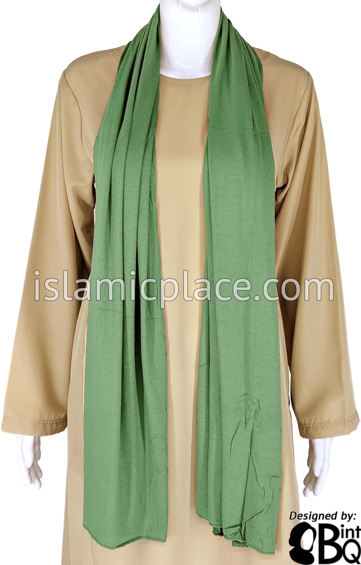 Sea Weed Green Plain - Jamila Jersey Shayla Long Rectangle Hijab 30"x70"