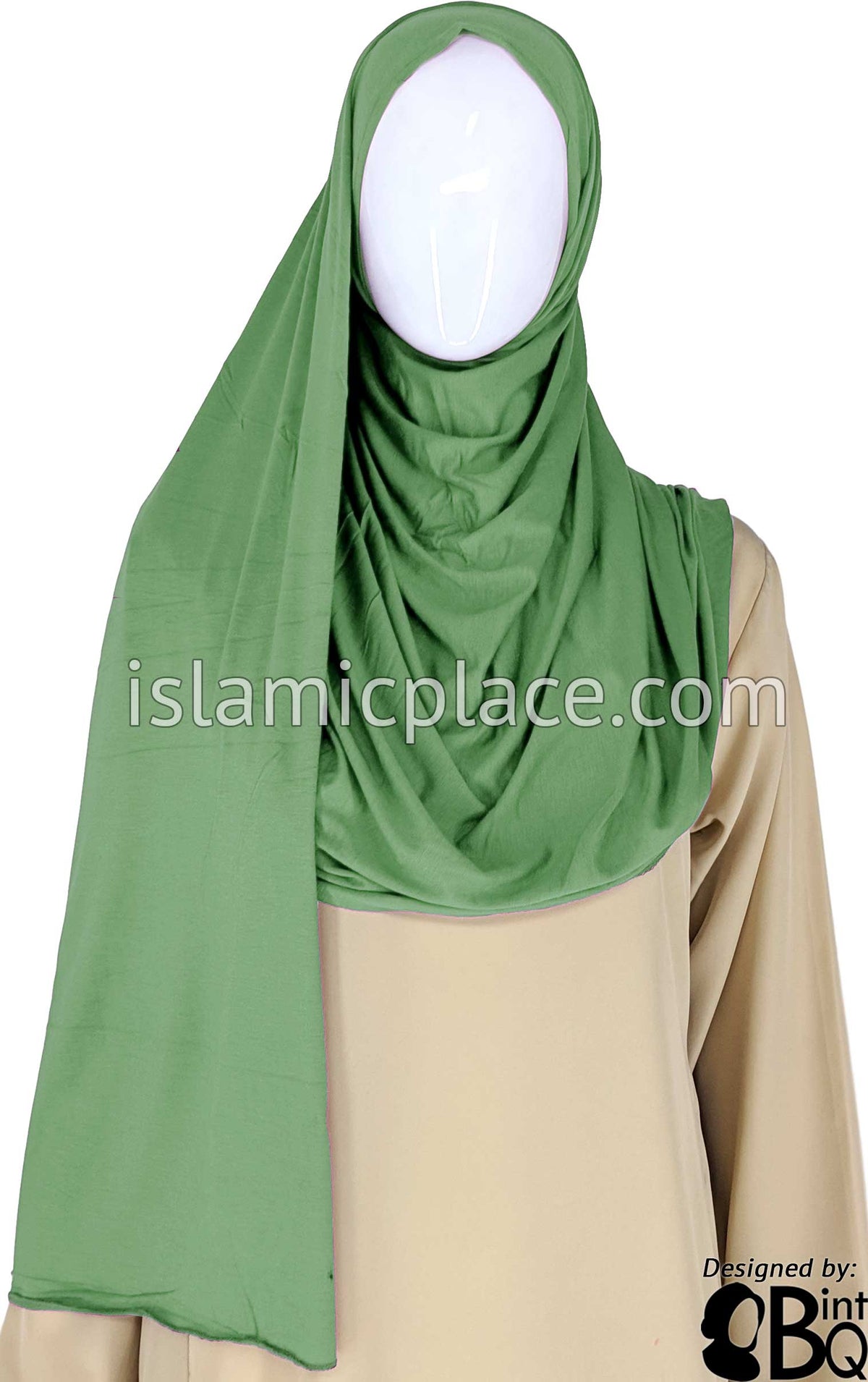 Sea Weed Green Plain - Jamila Jersey Shayla Long Rectangle Hijab 30"x70"