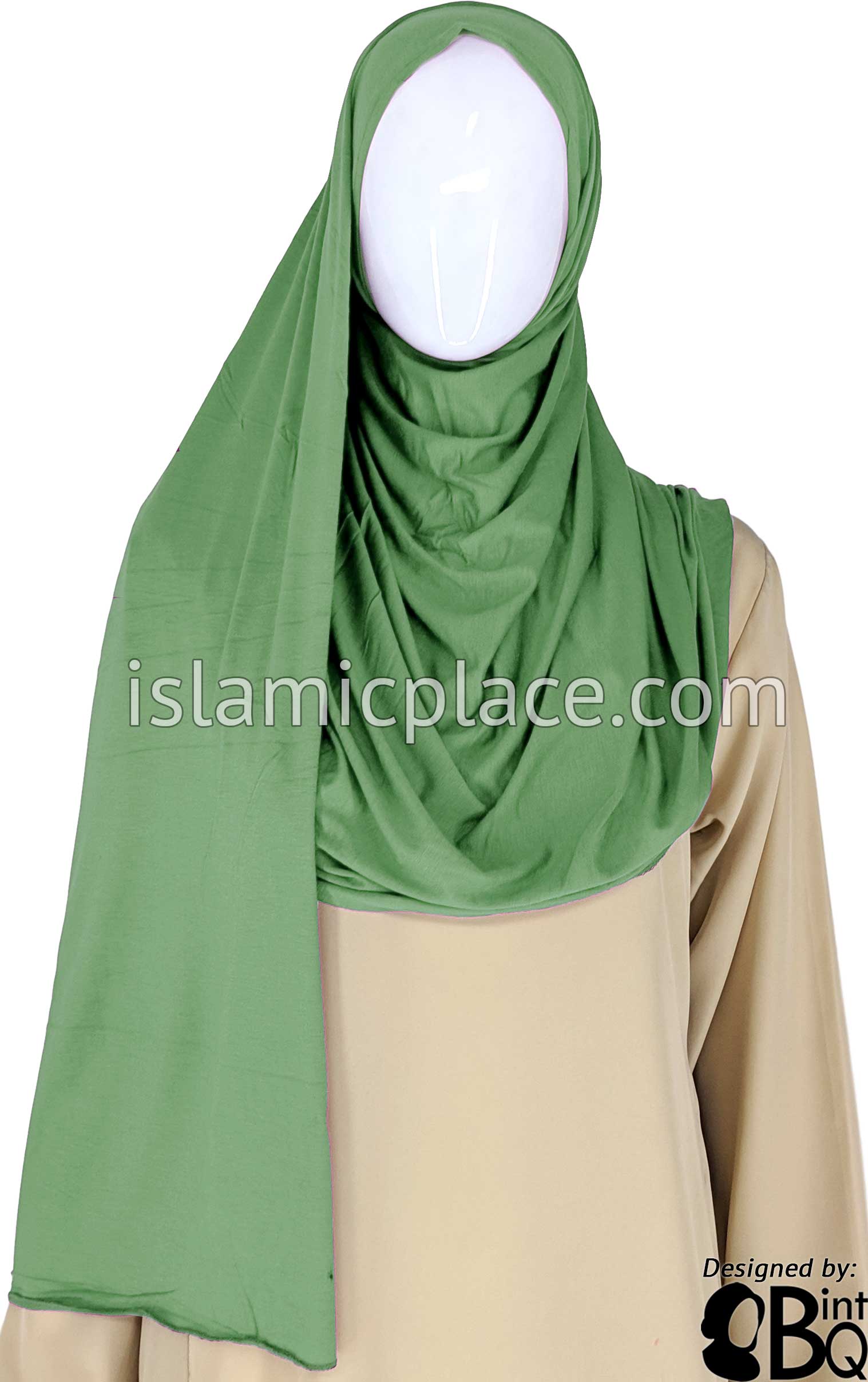 Sea Weed Green Plain - Jamila Jersey Shayla Long Rectangle Hijab 30"x70"