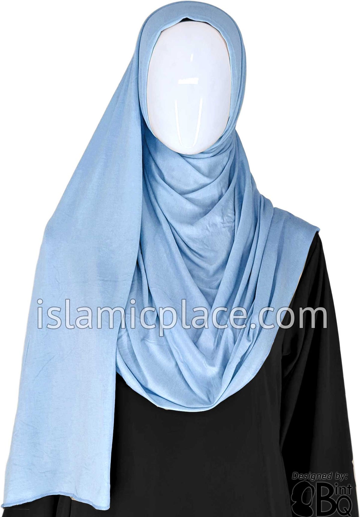 Sky Blue Plain - Jamila Jersey Shayla Long Rectangle Hijab 30"x70"