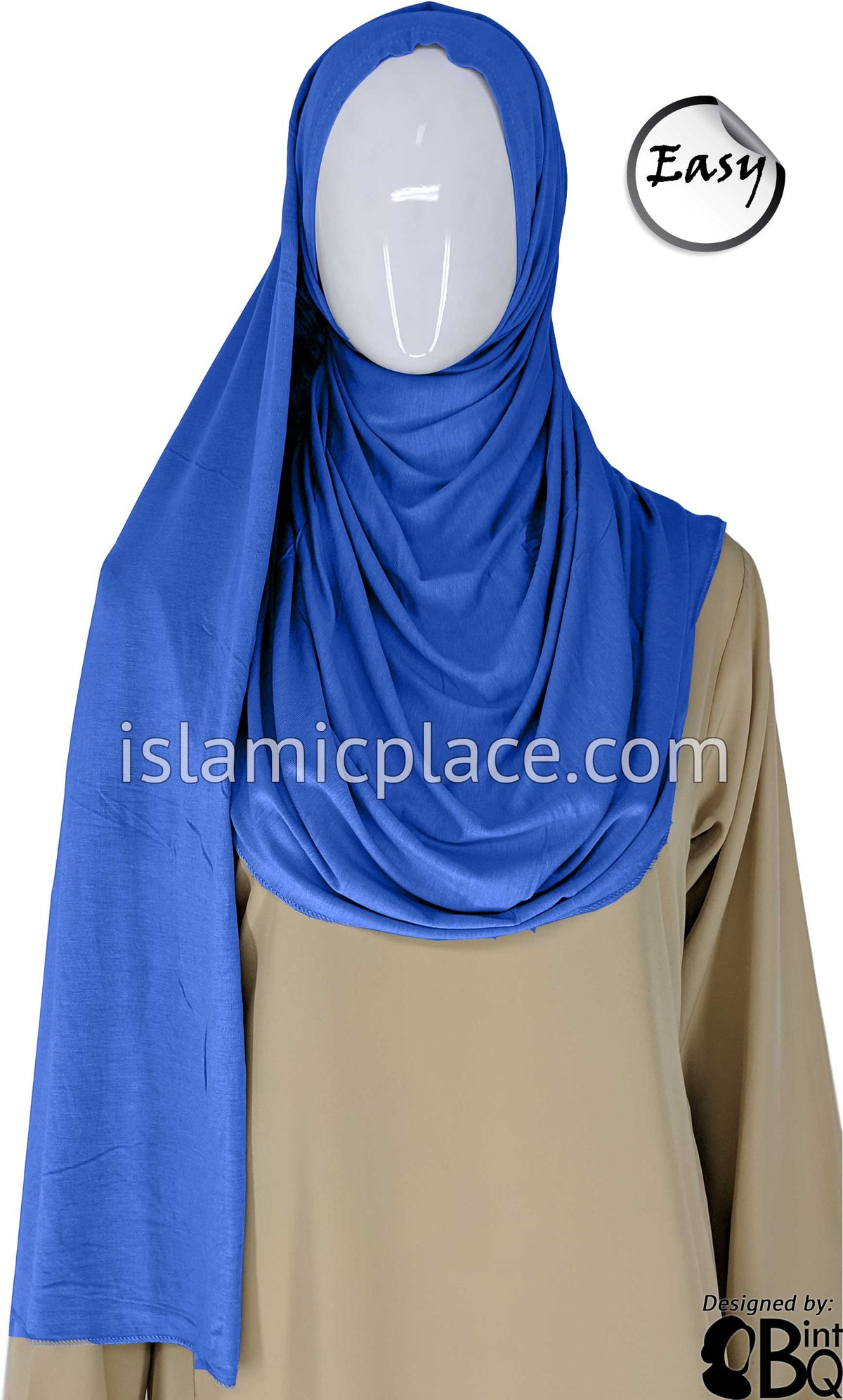 Cobalt Plain - Easy Aisha Jersey Shayla Long Rectangle Hijab 30"x70"
