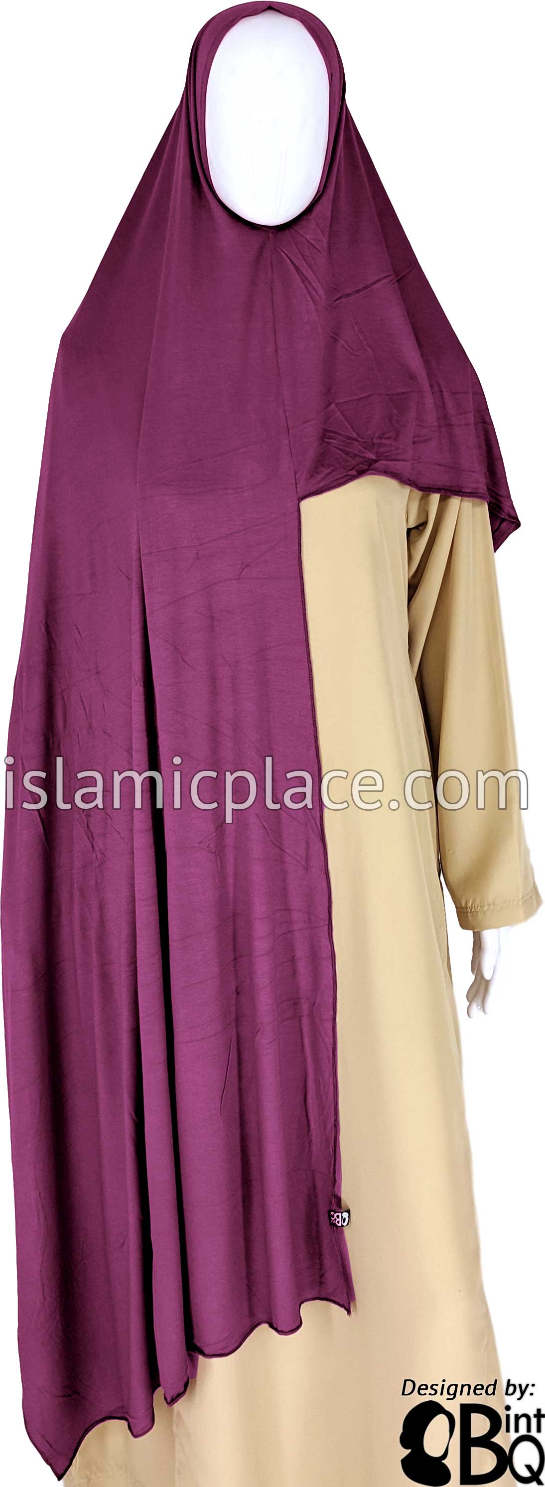 Concord Grape Plain - Easy Aisha Jersey Shayla Long Rectangle Hijab 30"x70"
