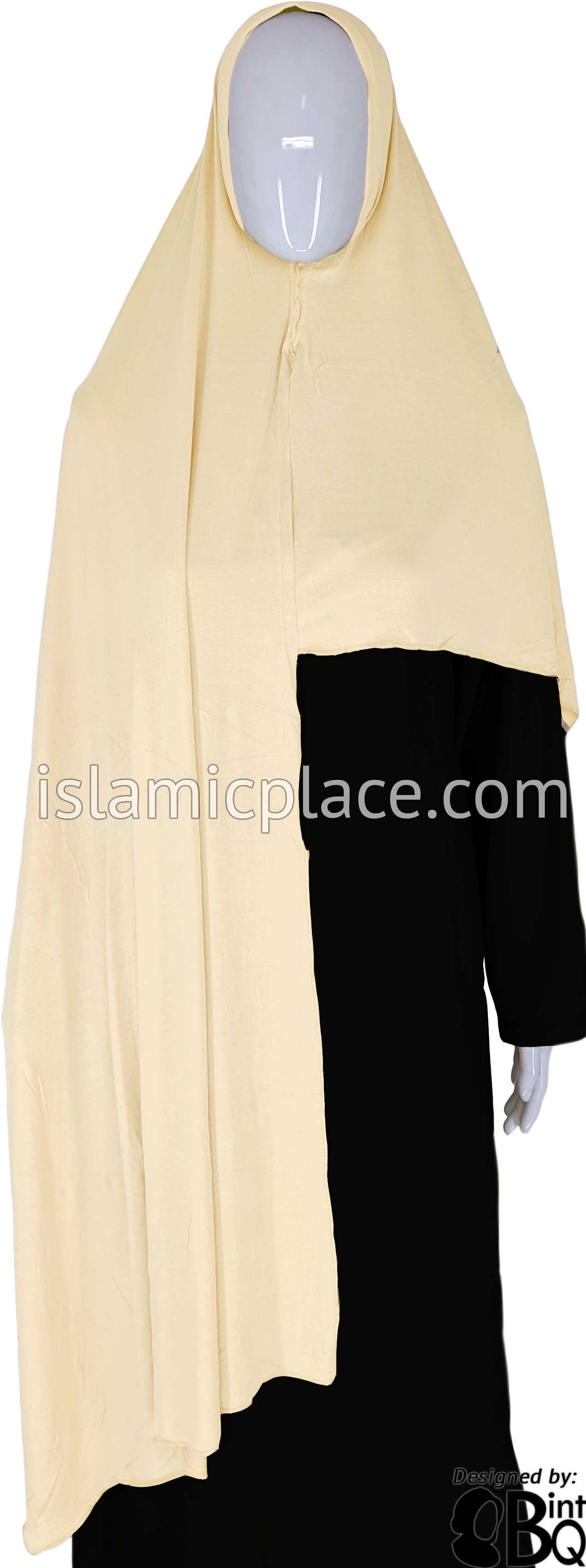 Cream Plain - Easy Aisha Jersey Shayla Long Rectangle Hijab 30"x70"