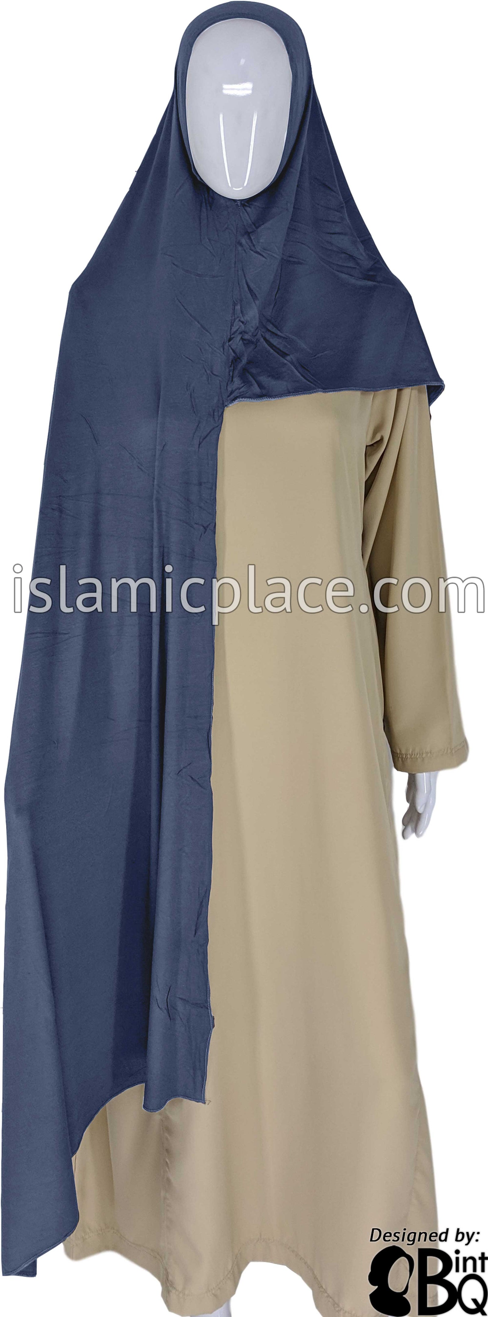 Denim Blue Plain - Easy Aisha Jersey Shayla Long Rectangle Hijab 30"x70"