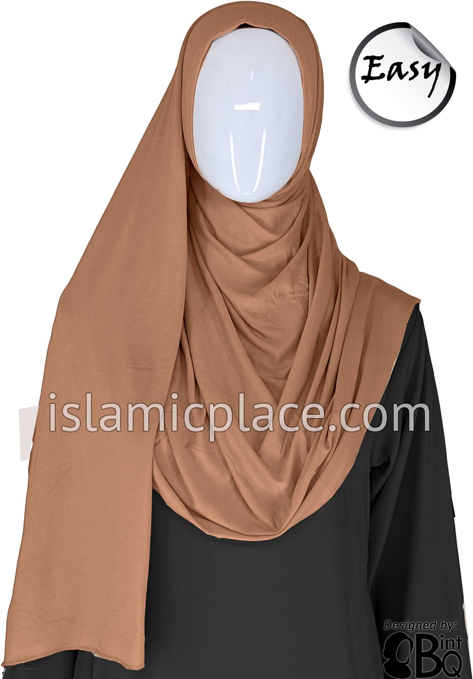 Glazed Pecan Plain - Easy Aisha Jersey Shayla Long Rectangle Hijab 30"x70"