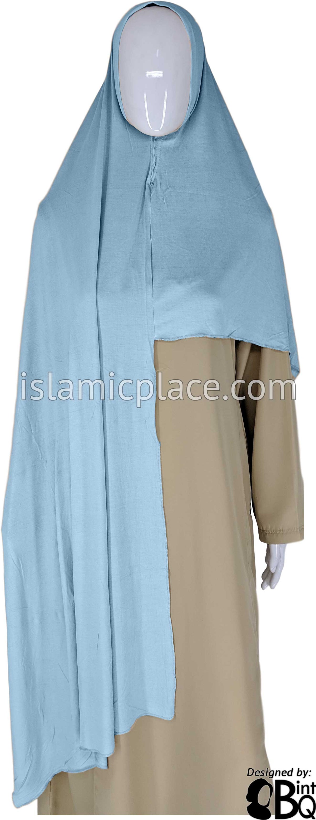 Himalaya Blue Plain - Easy Aisha Jersey Shayla Long Rectangle Hijab 30"x70"