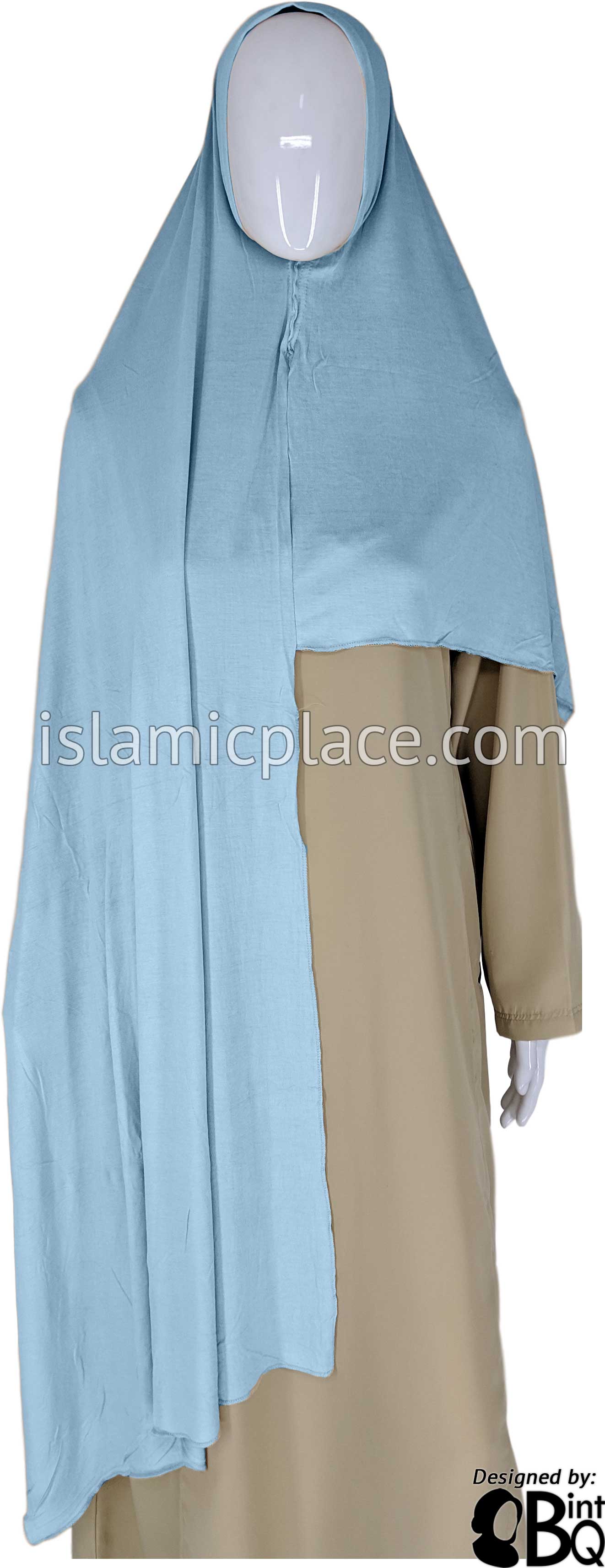 Himalaya Blue Plain - Easy Aisha Jersey Shayla Long Rectangle Hijab 30"x70"