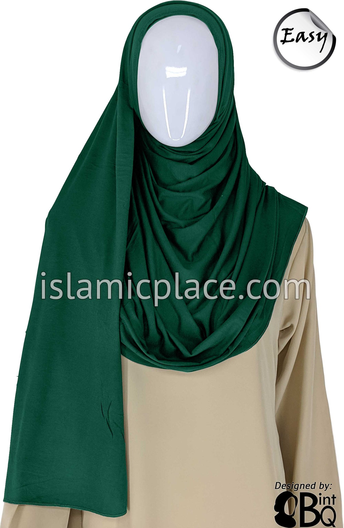Hunter Green Plain - Easy Aisha Jersey Shayla Long Rectangle Hijab 30"x70"