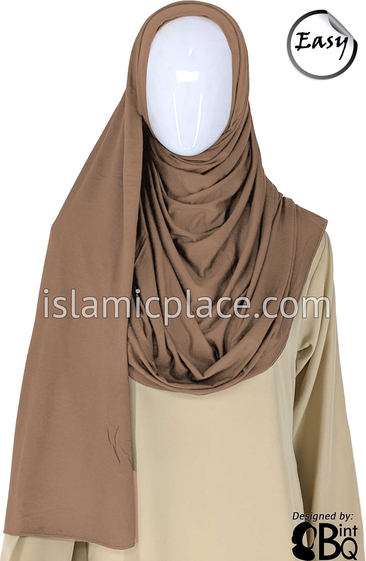 Mocha Plain - Easy Aisha Jersey Shayla Long Rectangle Hijab 30"x70"